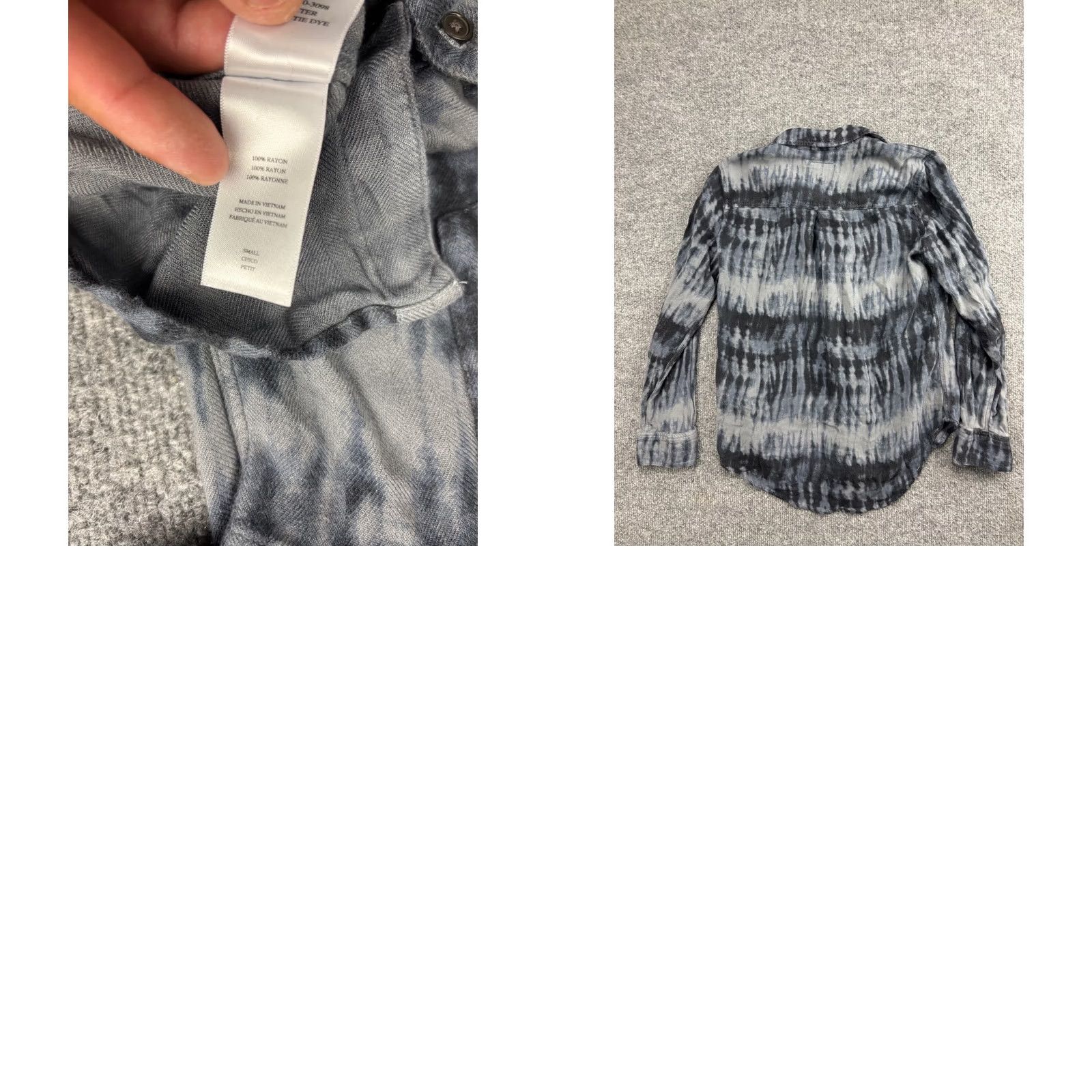 Rails Rails Button Up Shirt Women’s Small Gray Black Tie Dye Long Sleeve Pocket Shirt Size S / US 4 / IT 40 - 8 Thumbnail