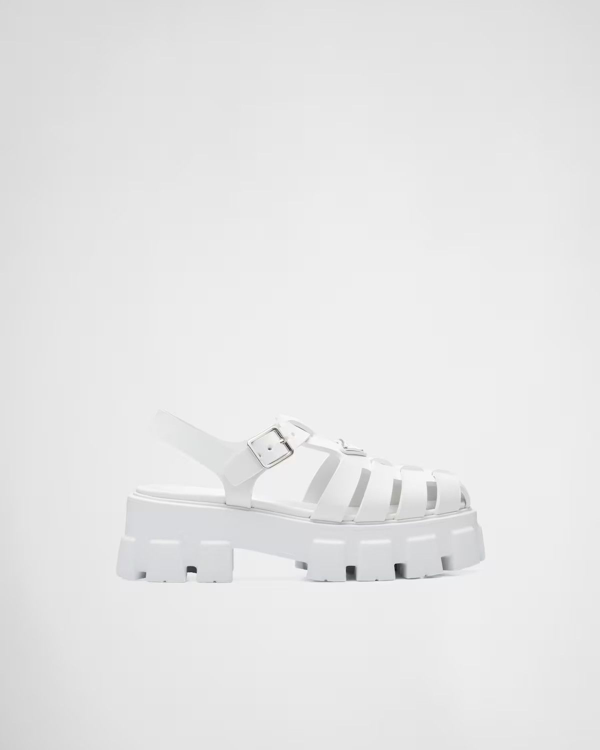 Prada o1tko11025 Soft Cage Blanco Sandals in White Size US 7 / EU 40 - 2 Thumbnail