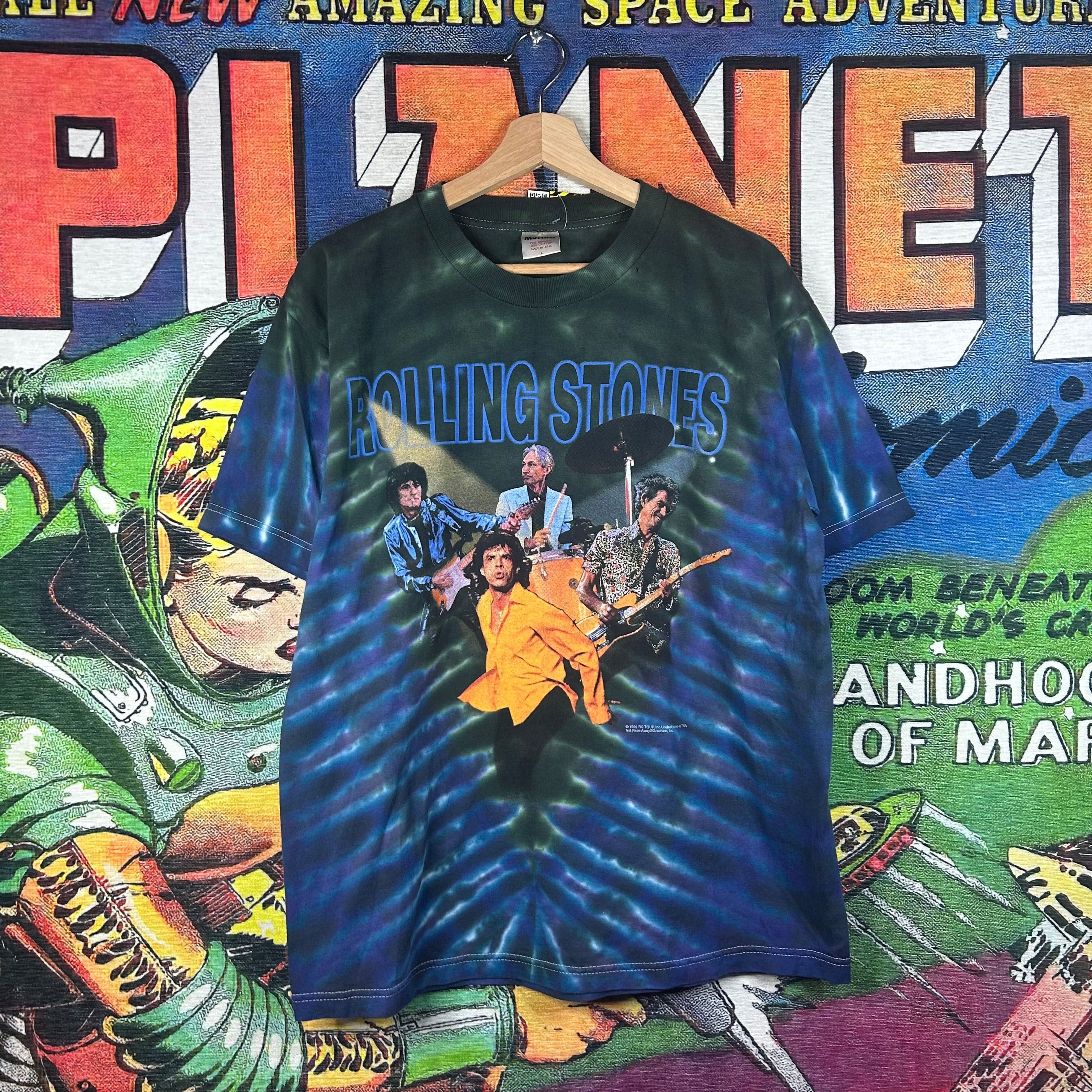 The Rolling Stones × Vintage Vintage 90s Rolling Stones Tie Dye Tee Size Large Size US L / EU 52-54 / 3 - 1 Thumbnail