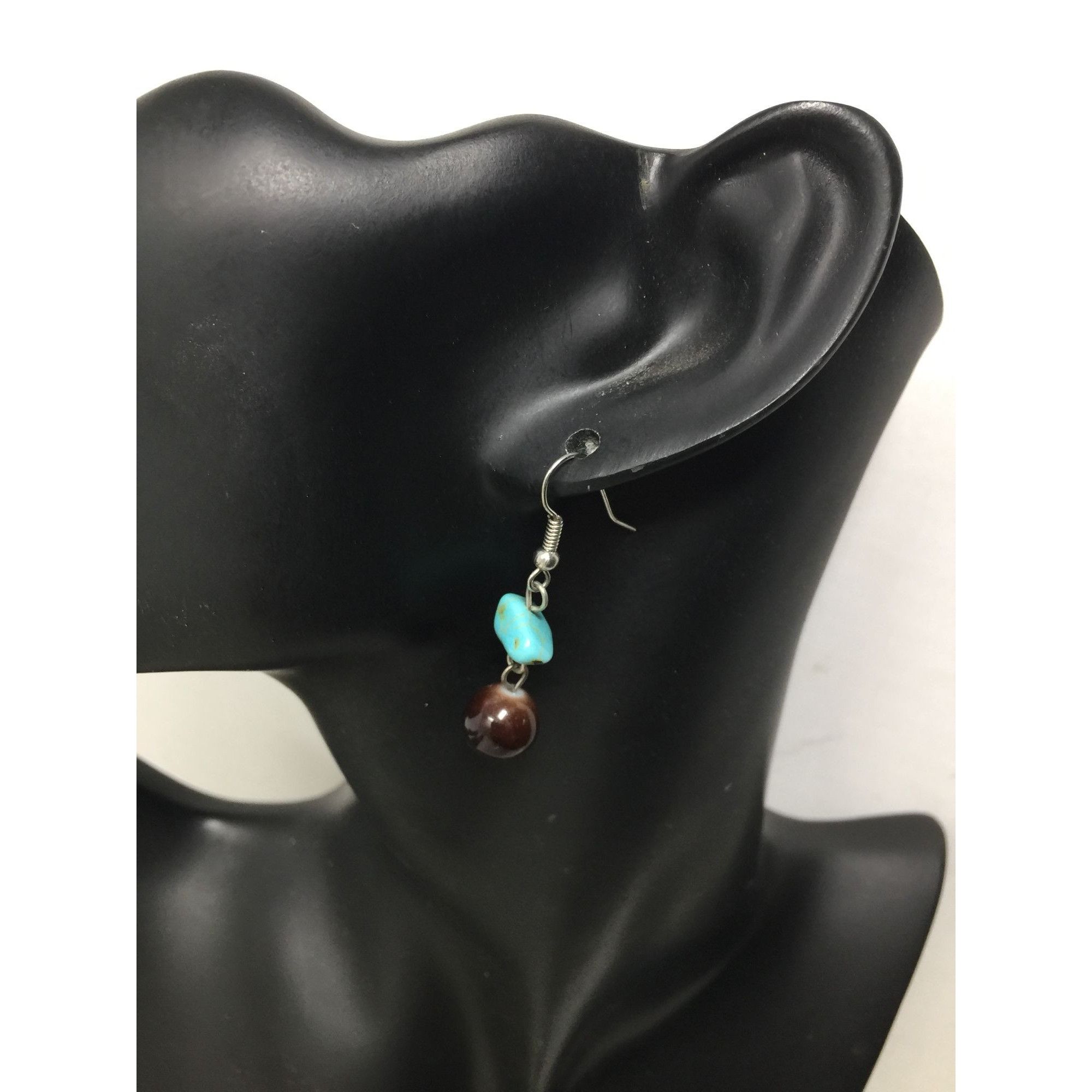 Other Women's Silver tone Turquoise Beaded Dangle Earrings Size ONE SIZE - 1 Thumbnail