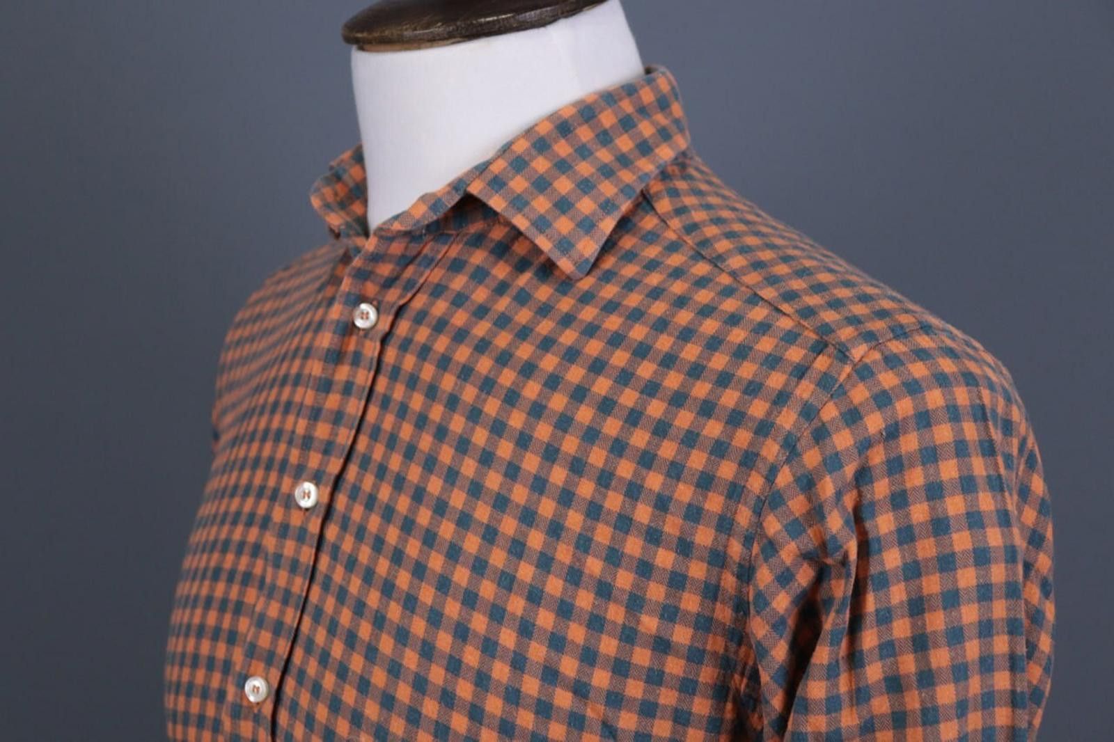 Etro Etro Milano Brown Check Button Down Shirt Size 39 Size US M / EU 48-50 / 2 - 7 Thumbnail