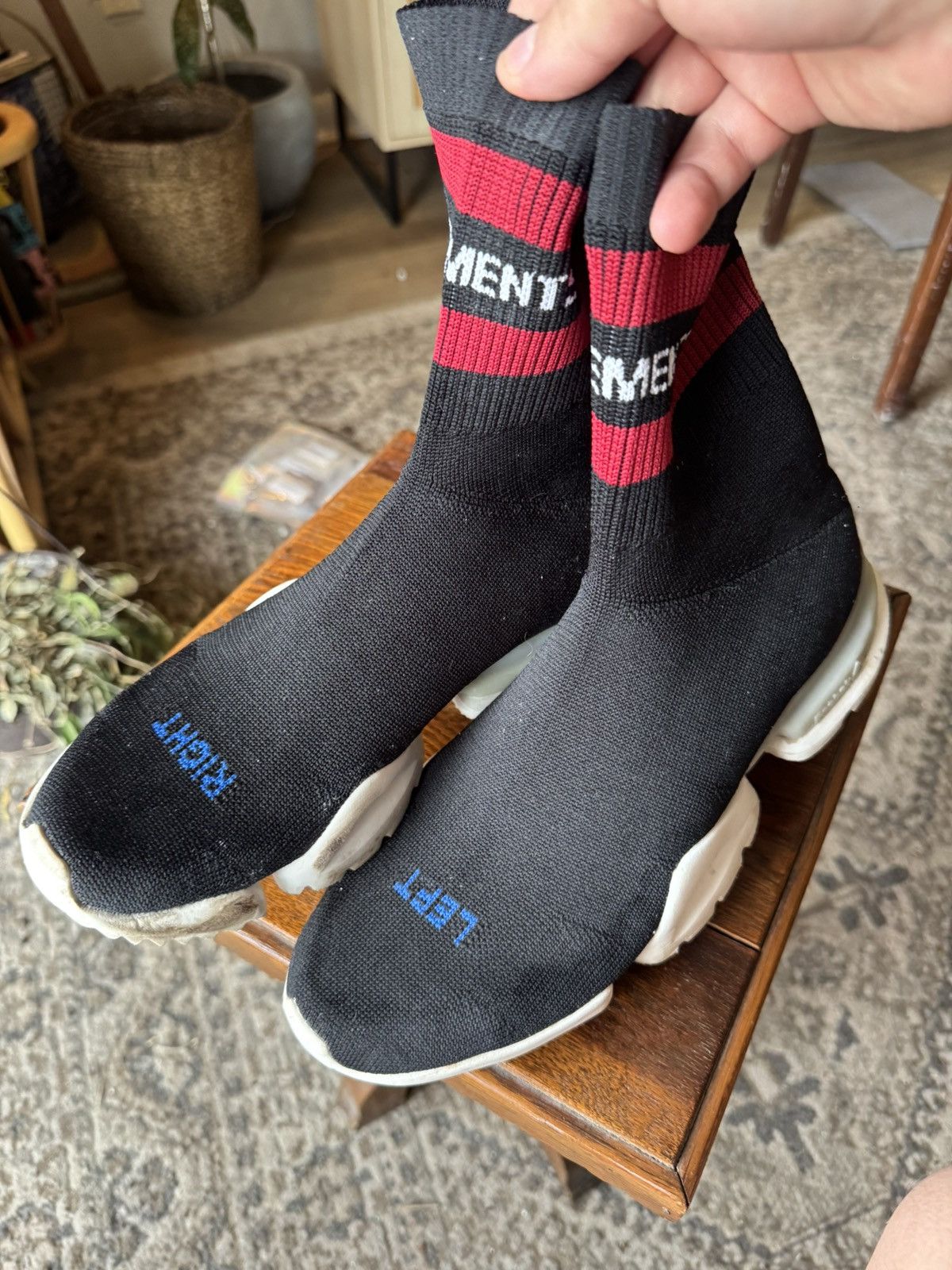 Reebok × Vetements Vetements x Reebok Sock Runner Sneakers – Black/Red Size 7.5 Size US 7.5 / EU 40-41 - 4 Thumbnail