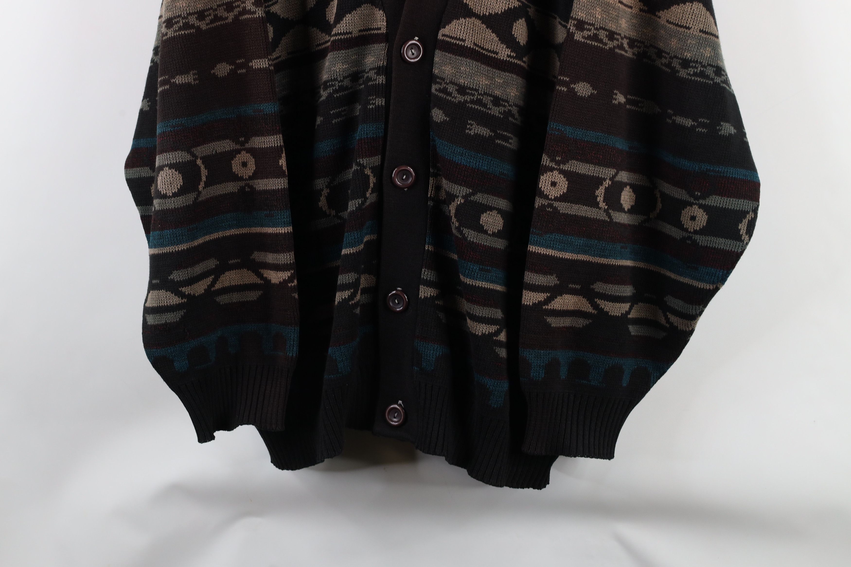 Vintage Vintage 90s Streetwear Southwestern Knit Cardigan Sweater Size US XXL / EU 58 / 5 - 3 Thumbnail