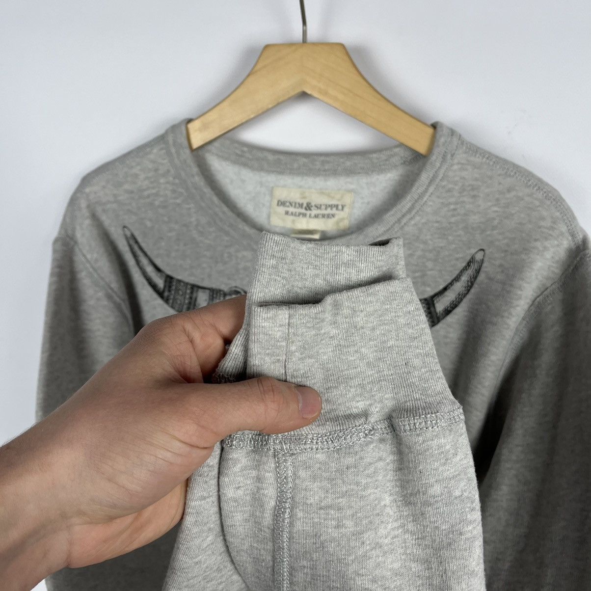 Denim & Supply Ralph Lauren Vintage Ralph Lauren skull big logo sweatshirt 90’s Size US M / EU 48-50 / 2 - 8 Thumbnail
