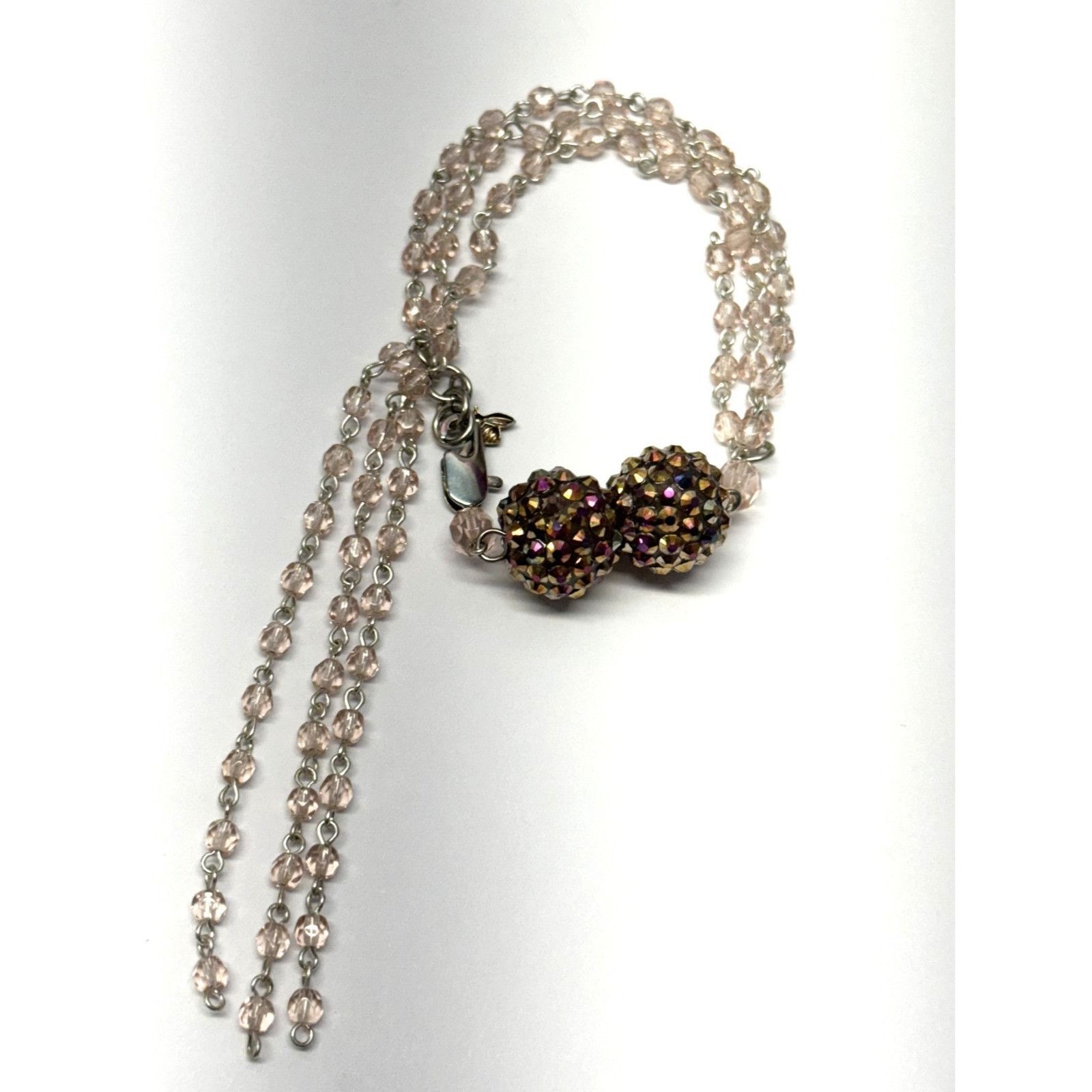 Vintage Vintage pink crystal beaded tassel rhinestone bracelet Size ONE SIZE - 1 Thumbnail