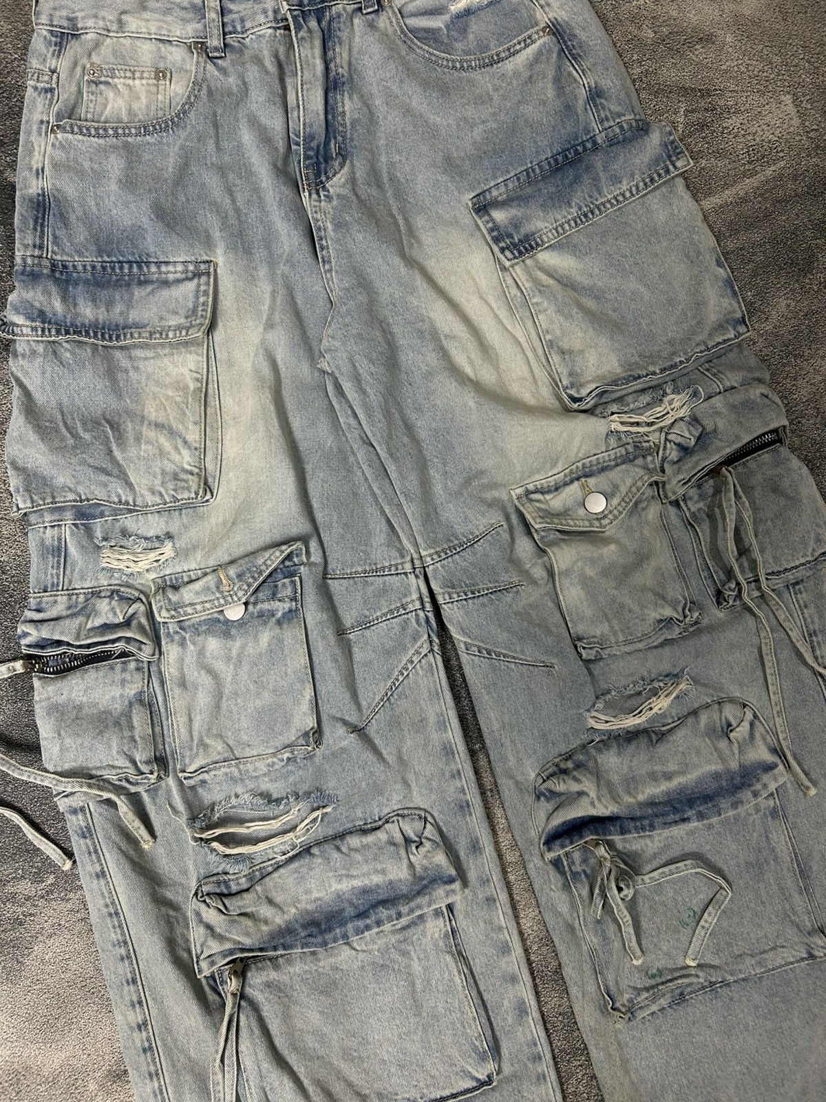 Japanese Brand Y2k Chaorenebang buggy Cargo Multi Pocket Jeans Size US 32 / EU 48 - 5 Thumbnail
