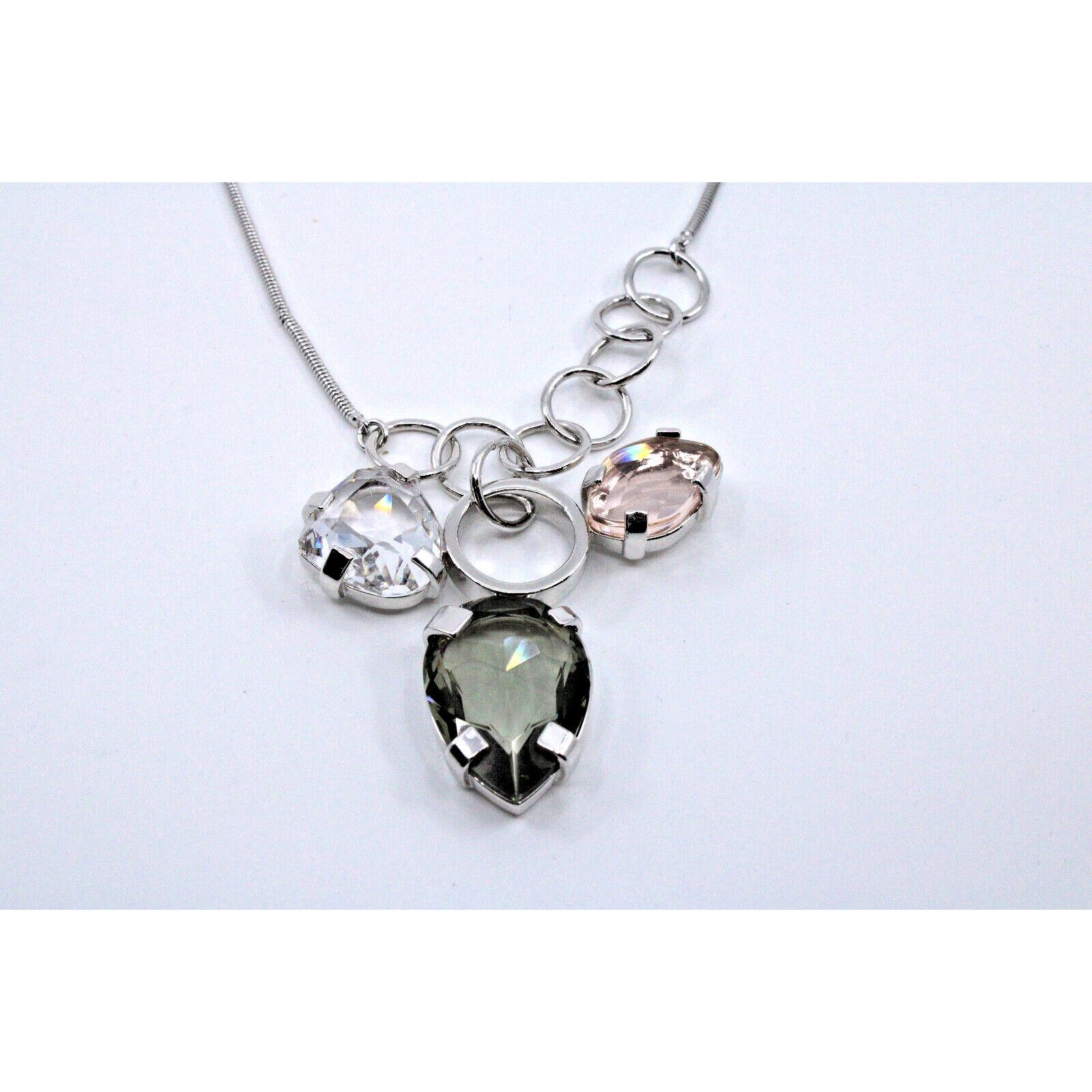 Swarovski 100% Authentic SWAROVSKI 3 Stone Crystal Necklace Size ONE SIZE - 3 Thumbnail