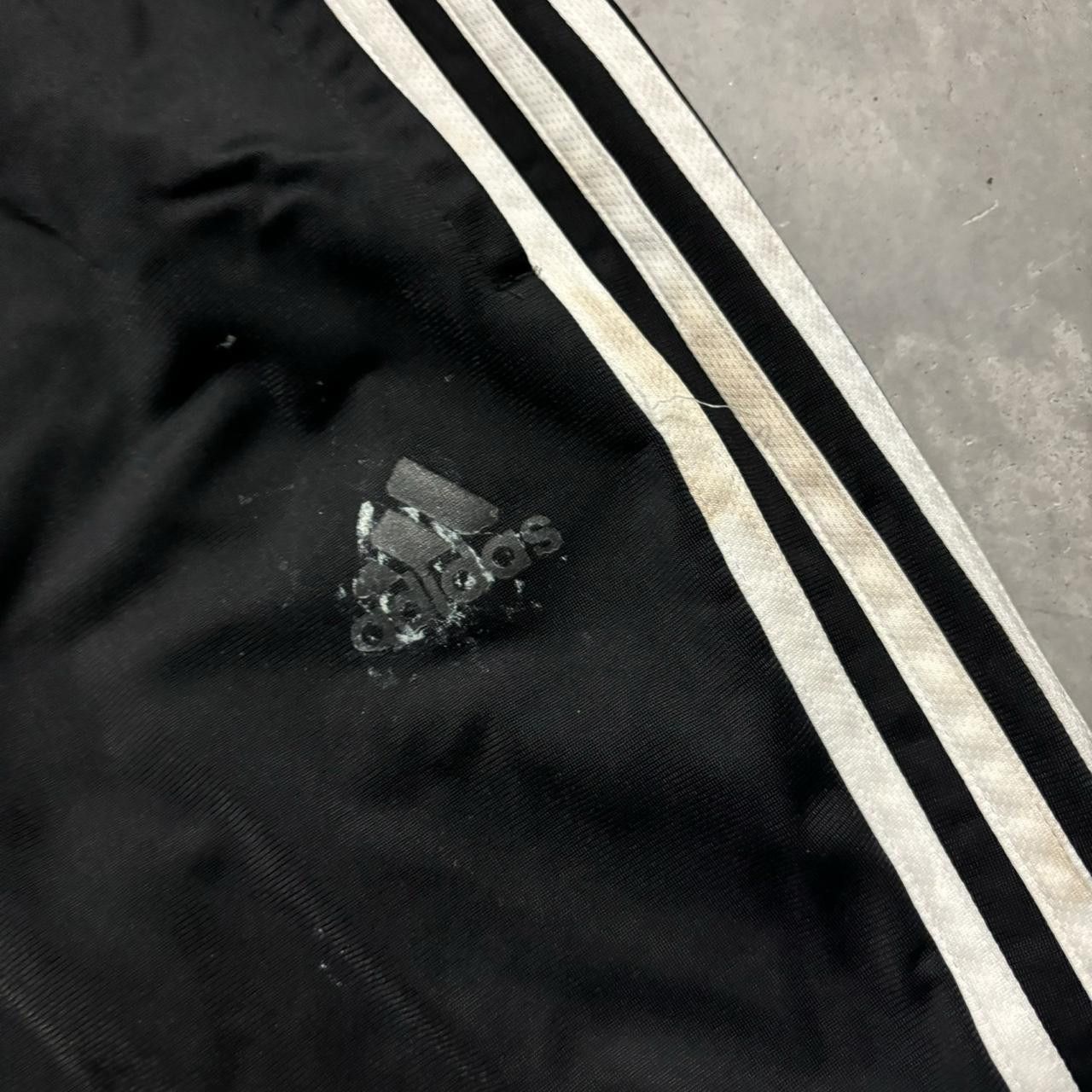 Adidas × Vintage Crazy Vintage Y2K/2000s Black Adidas Striped Drill Track Essential Sweatpants! Size US 30 / EU 46 - 5 Thumbnail