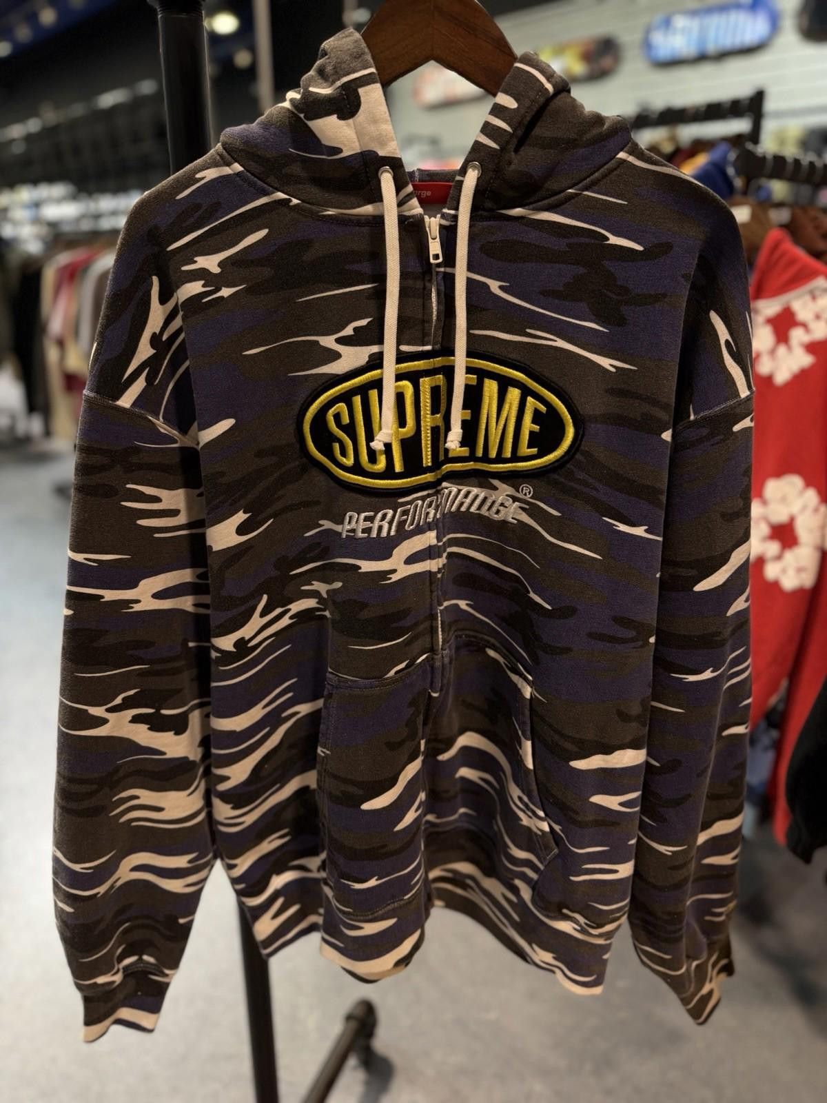 Supreme Supreme Performance Zip Up Hooded Sweatshirt Blue Camo (XL) Size US XL / EU 56 / 4 - 3 Thumbnail