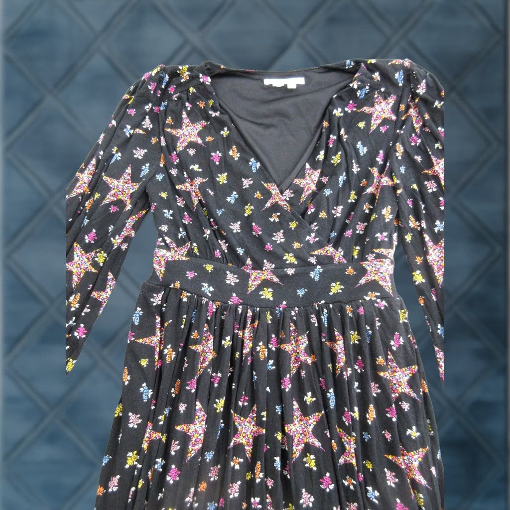 Boden Boden Dress Womens 2 Black Star Floral Maxi Long Sleeve Wrap Fit Flare Celestial Dress Size XS / US 0-2 / IT 36-38 - 1 Thumbnail