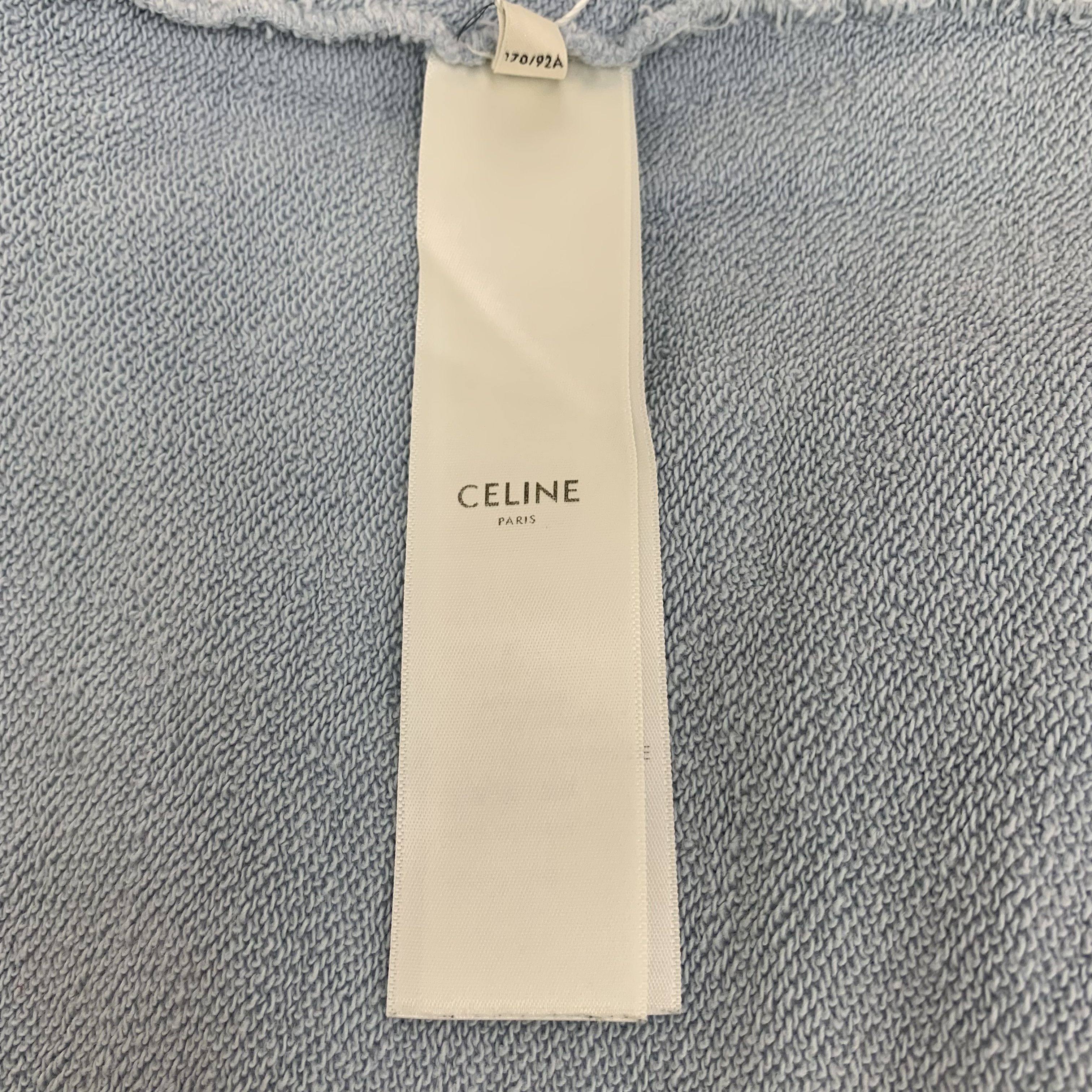Celine Celine Logo Hoodie Light Blue (L) Size L / US 10 / IT 46 - 6 Thumbnail