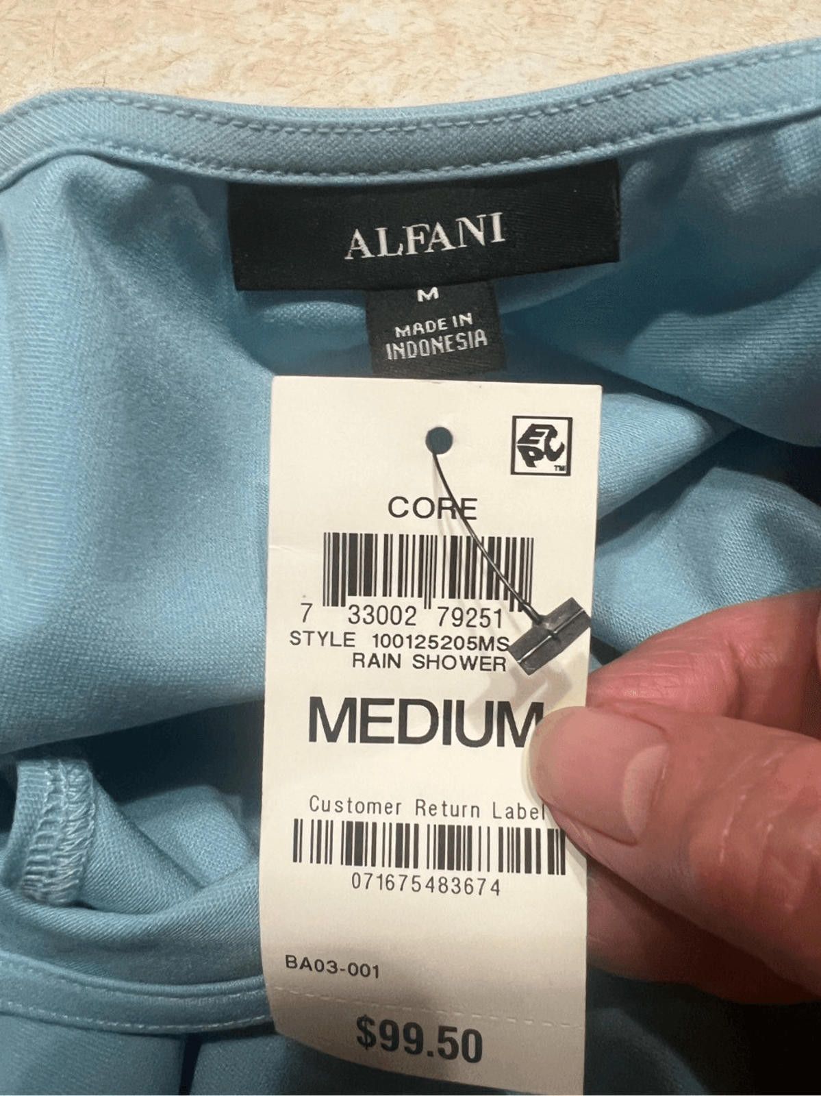 Alfani Alfani V Neck Blue Flare Sun dress Sz M NWT Size M / US 6-8 / IT 42-44 - 3 Thumbnail