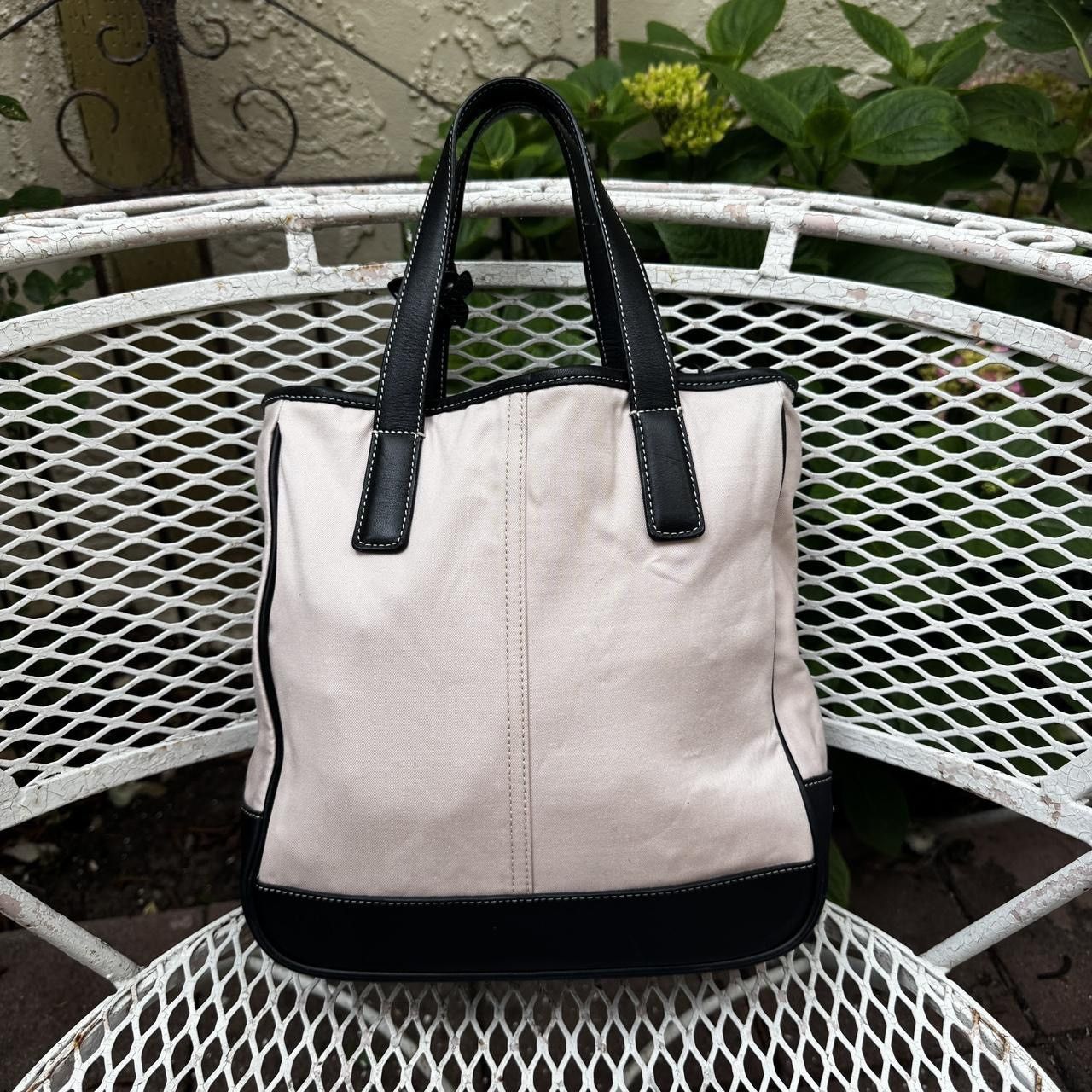 Coach Y2K Baby Pink Canvas & Black Leather Coach Bag Size ONE SIZE - 2 Thumbnail