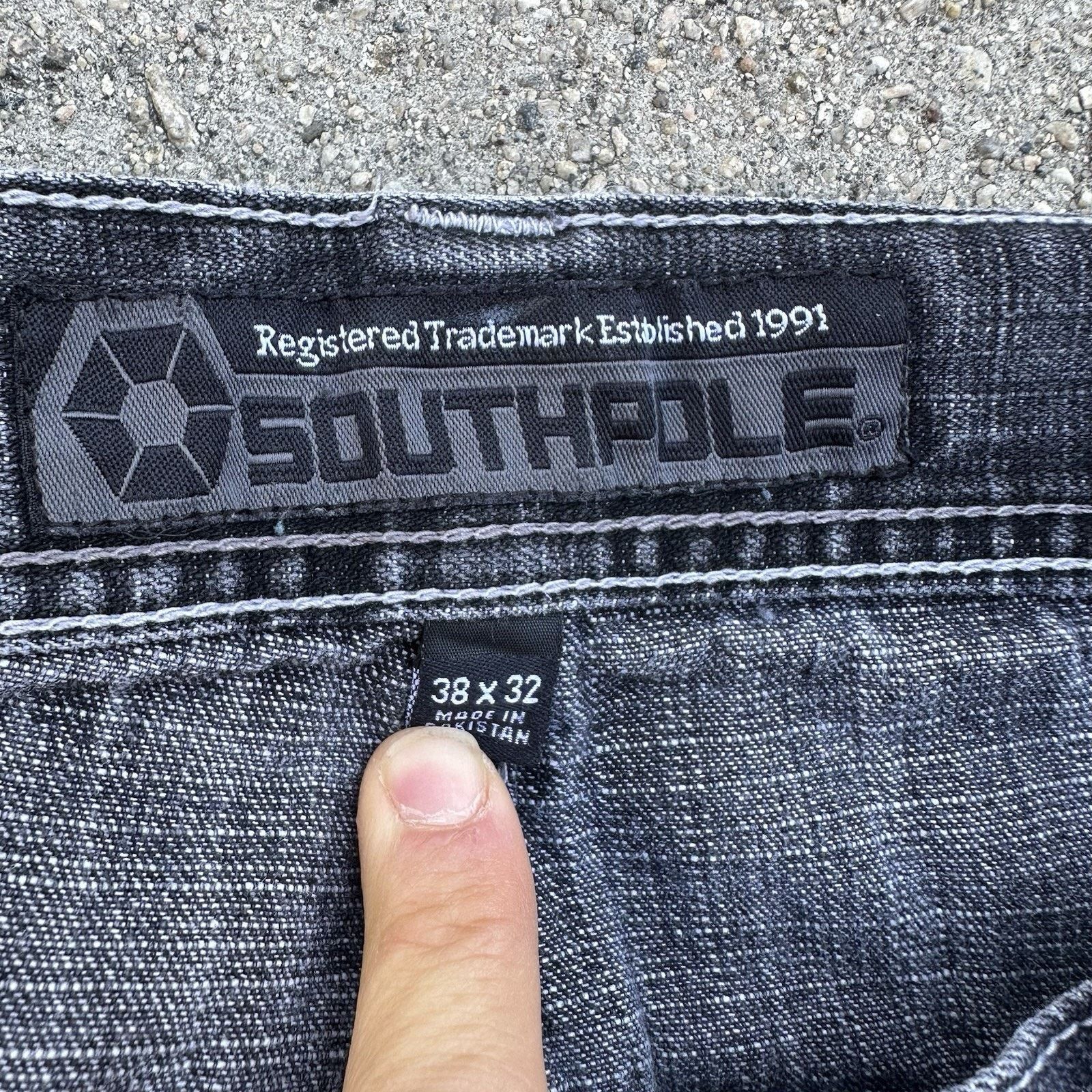 JNCO × Southpole × Vintage Vintage Y2K Southpole Faded Black Baggy Denim Jeans 38x32 Size US 38 / EU 54 - 7 Thumbnail