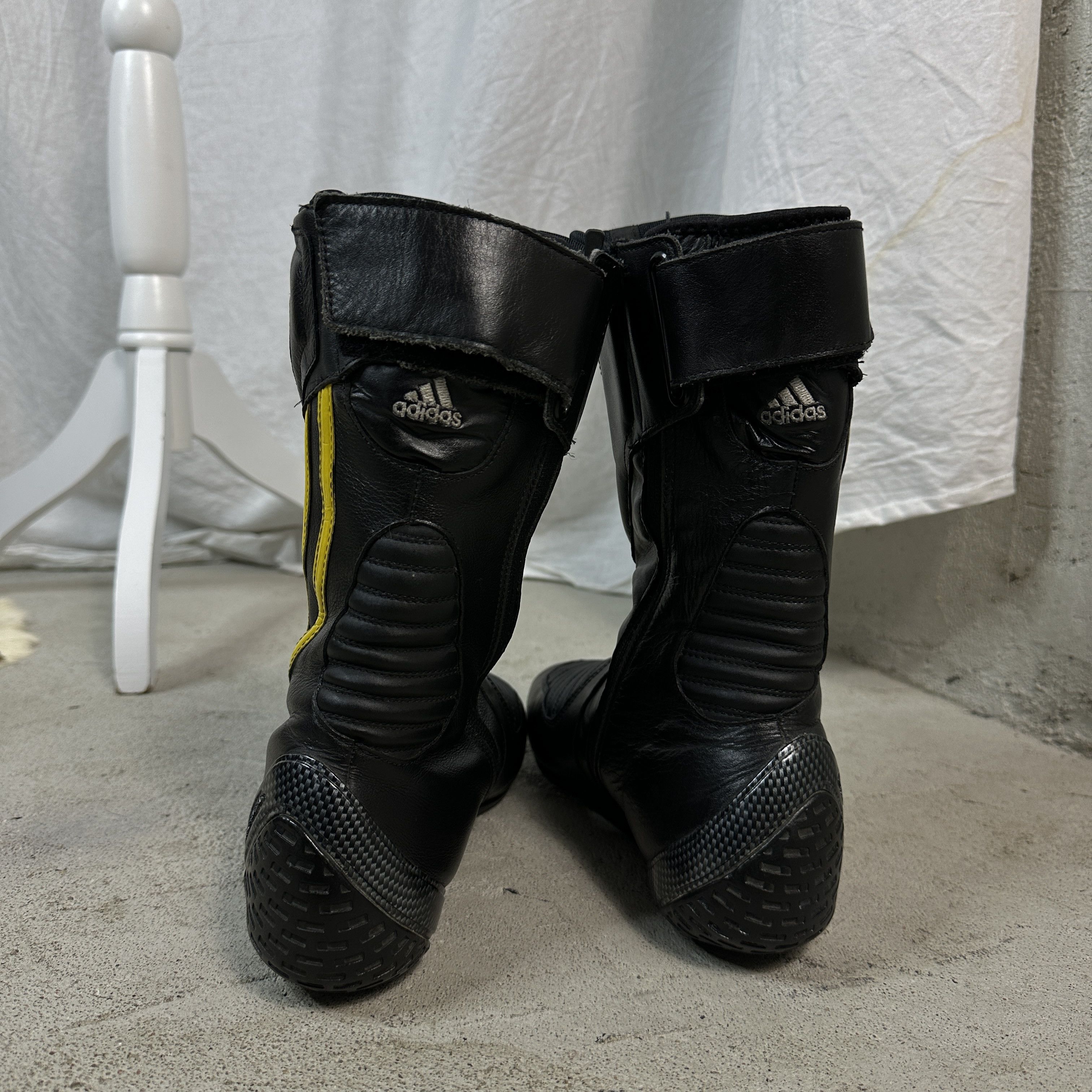 Adidas × Vintage Vintage Adidas Moto Biker Y2K Boots 00s Leather Shoes Size US 6 / EU 39 - 4 Thumbnail