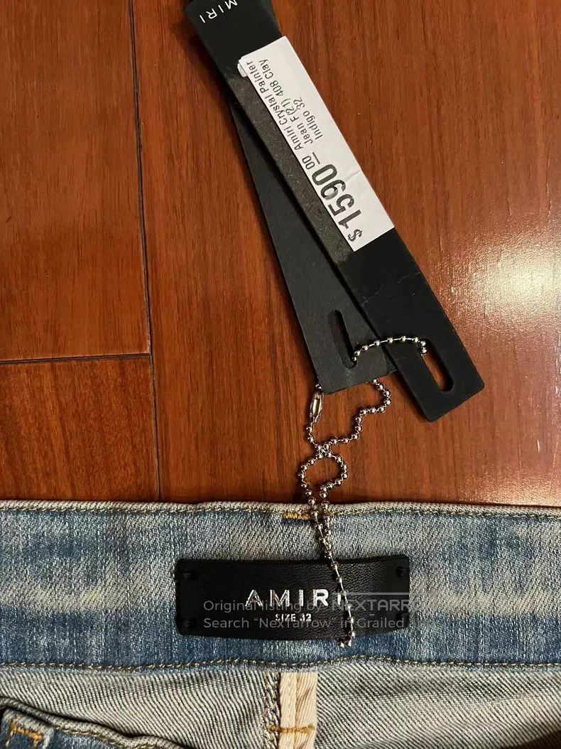 Amiri Amiri Classic Splattered Glitter Single Destroyed Blue Bul Size US 30 / EU 46 - 4 Thumbnail