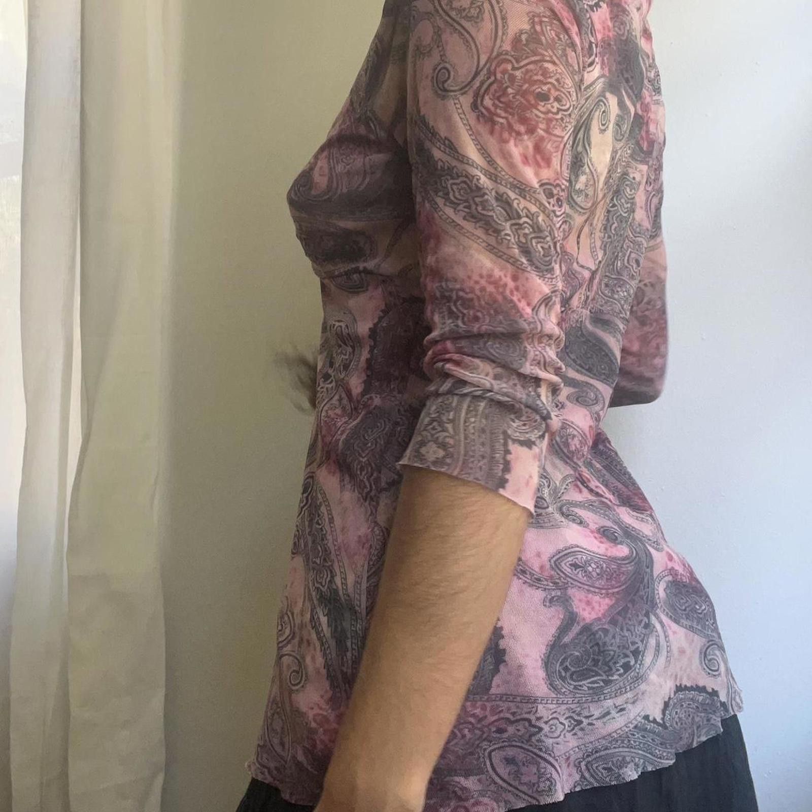 Other Pink paisley print mesh top with 3/4 sleeves #y2kfashion Size M / US 6-8 / IT 42-44 - 5 Thumbnail
