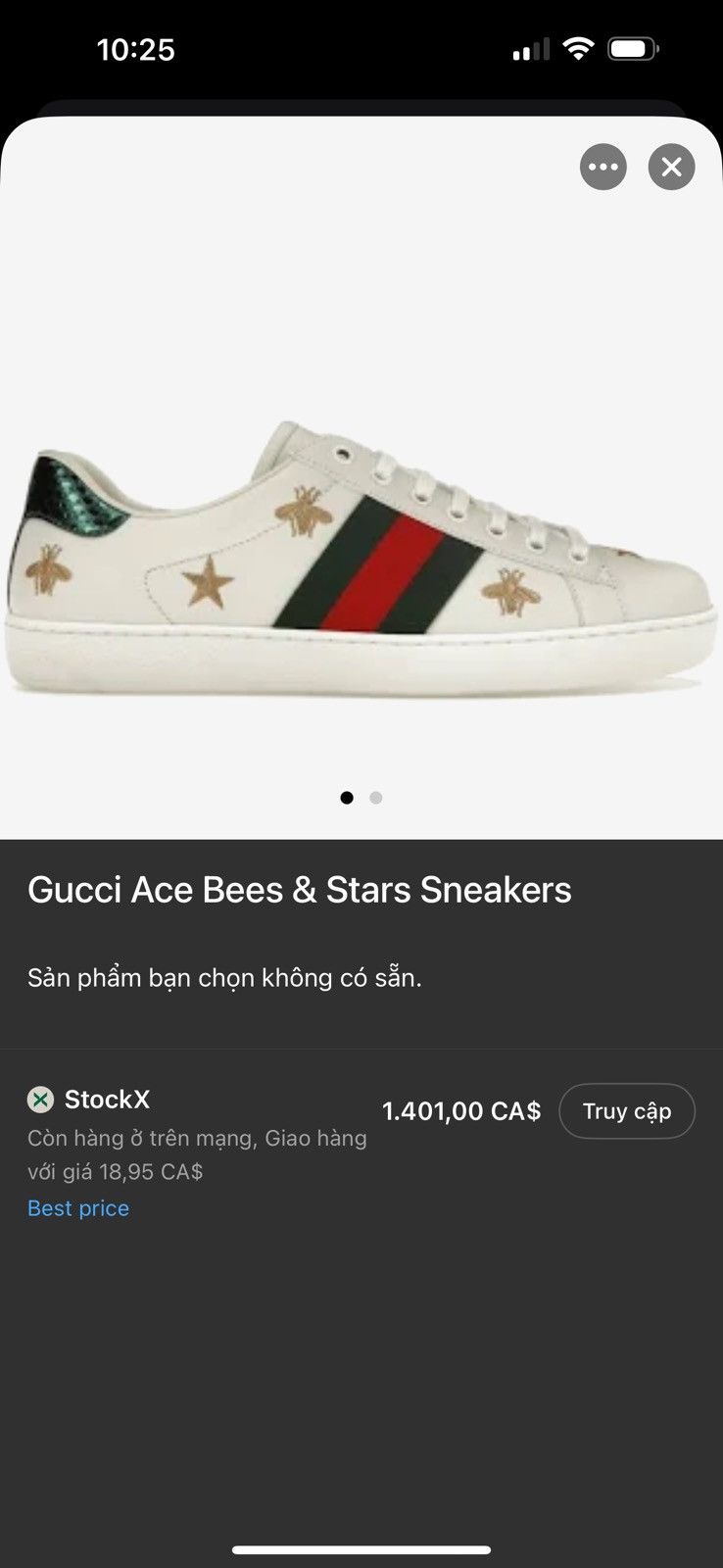 Gucci Gucci Ace Bees & Stars Sneakers Size US 8 / EU 41 - 2 Thumbnail