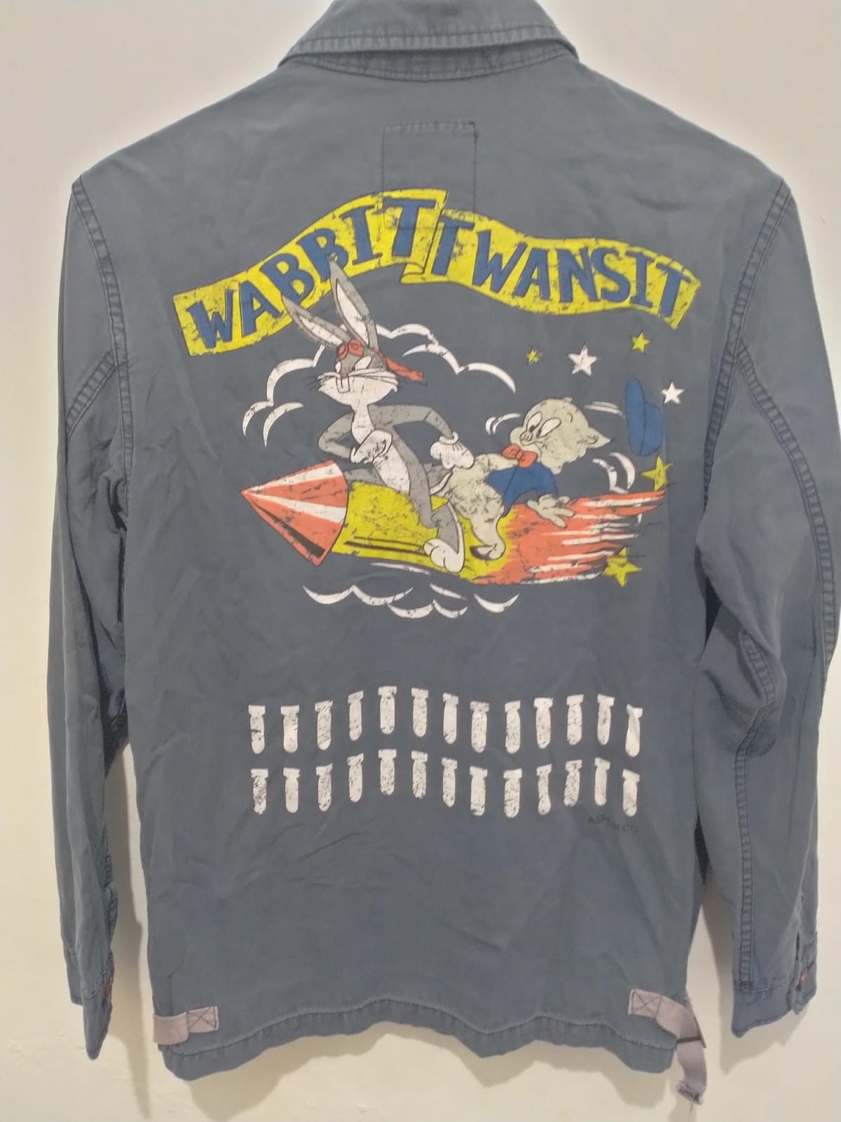image of Vintage Usn Wabbit Twansit By Aspesi Blu Jacket in Blue, Men's (Size Medium)