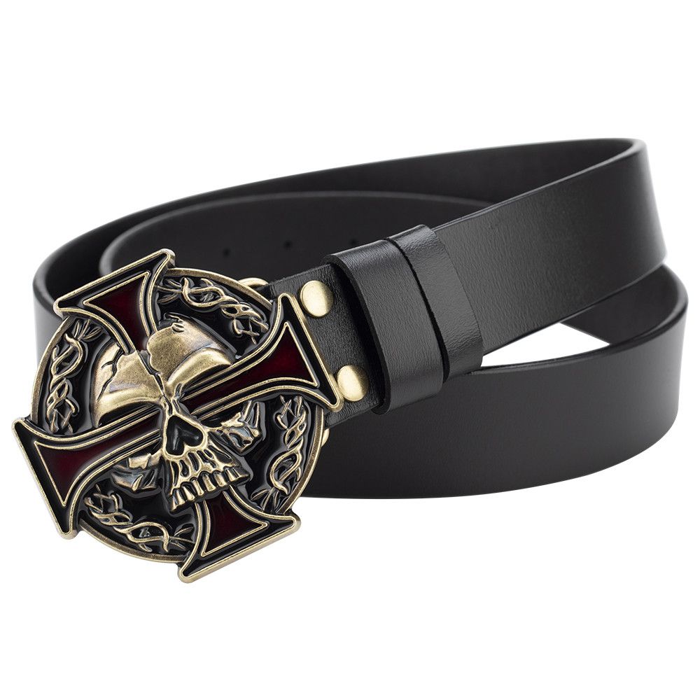 Designer Skull Rare Vintage Belt Riveted Belts Menswear Accessories Size ONE SIZE - 5 Thumbnail