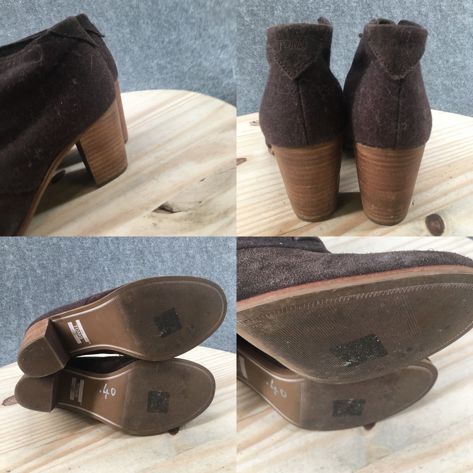 Toms TOMS Boots Womens 9.5 Desert Lace Up Block Heels Ankle Booties Brown Fabric Boots Casual Size US 10 / IT 40 - 8 Thumbnail