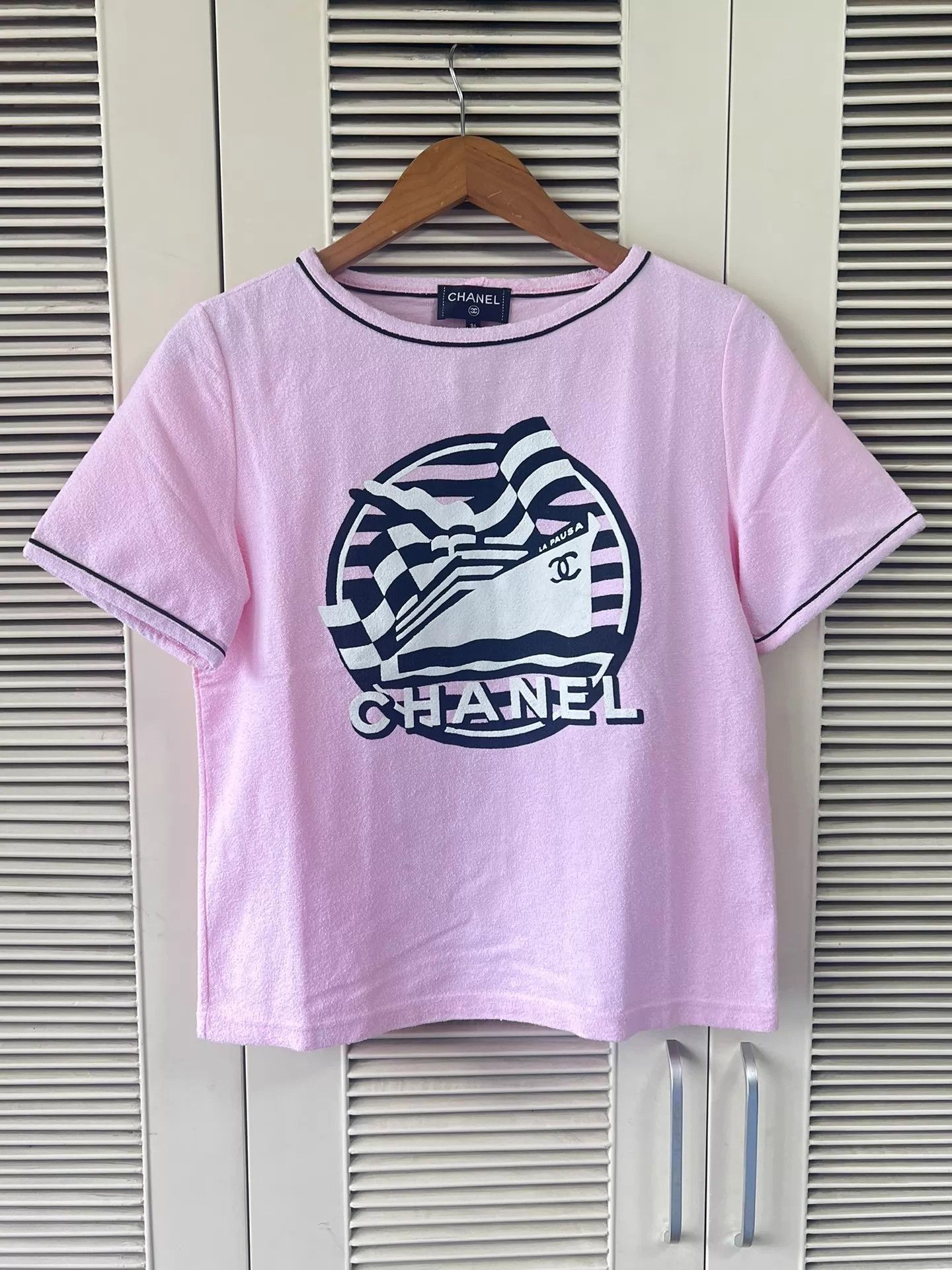 Chanel Chanel Pink Black White Colorblock Cruise Sailboat Tee 36 Size XS / US 0-2 / IT 36-38 - 1 Thumbnail