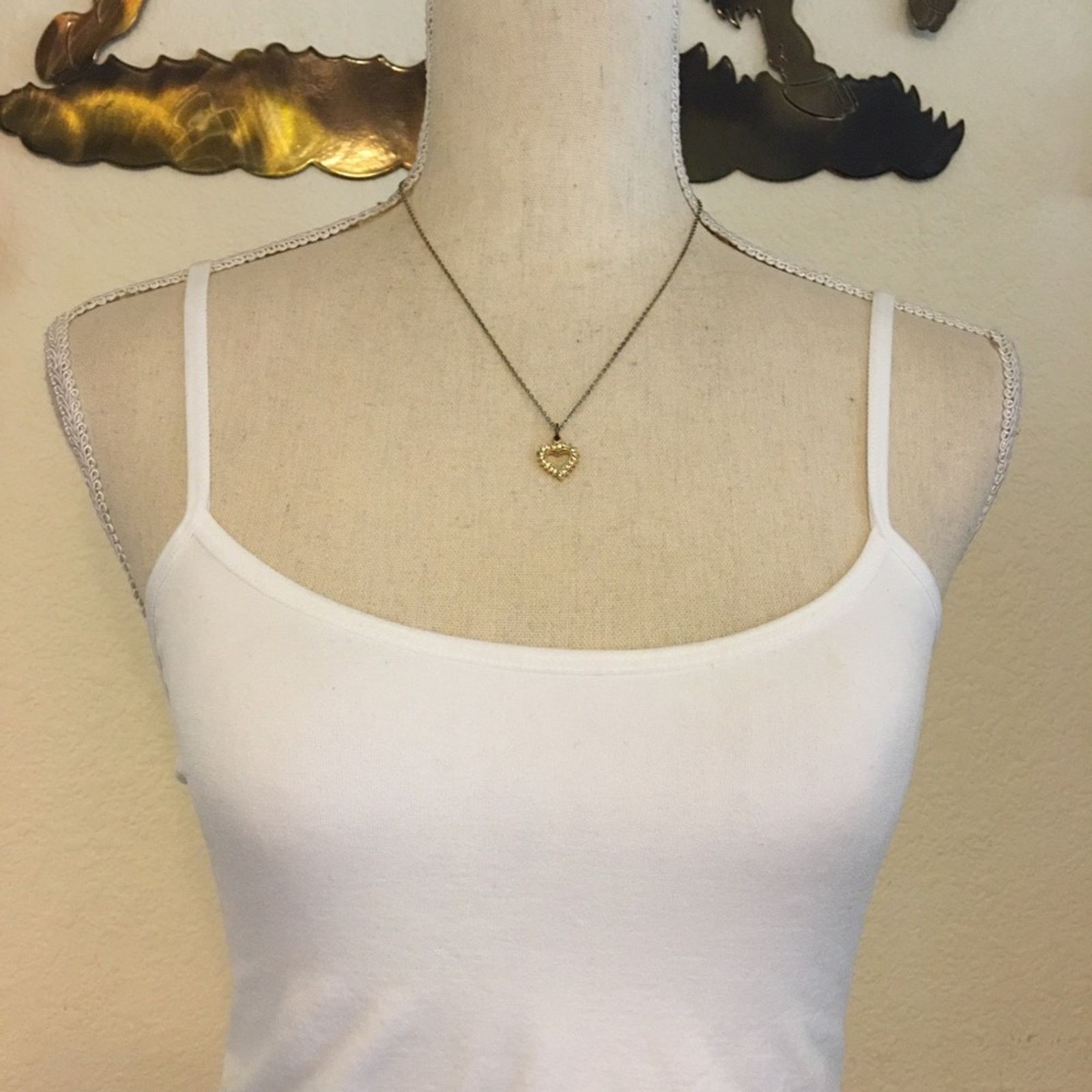 Vintage Vintage 70s gold tone rhinestone heart necklace Size ONE SIZE - 6 Thumbnail