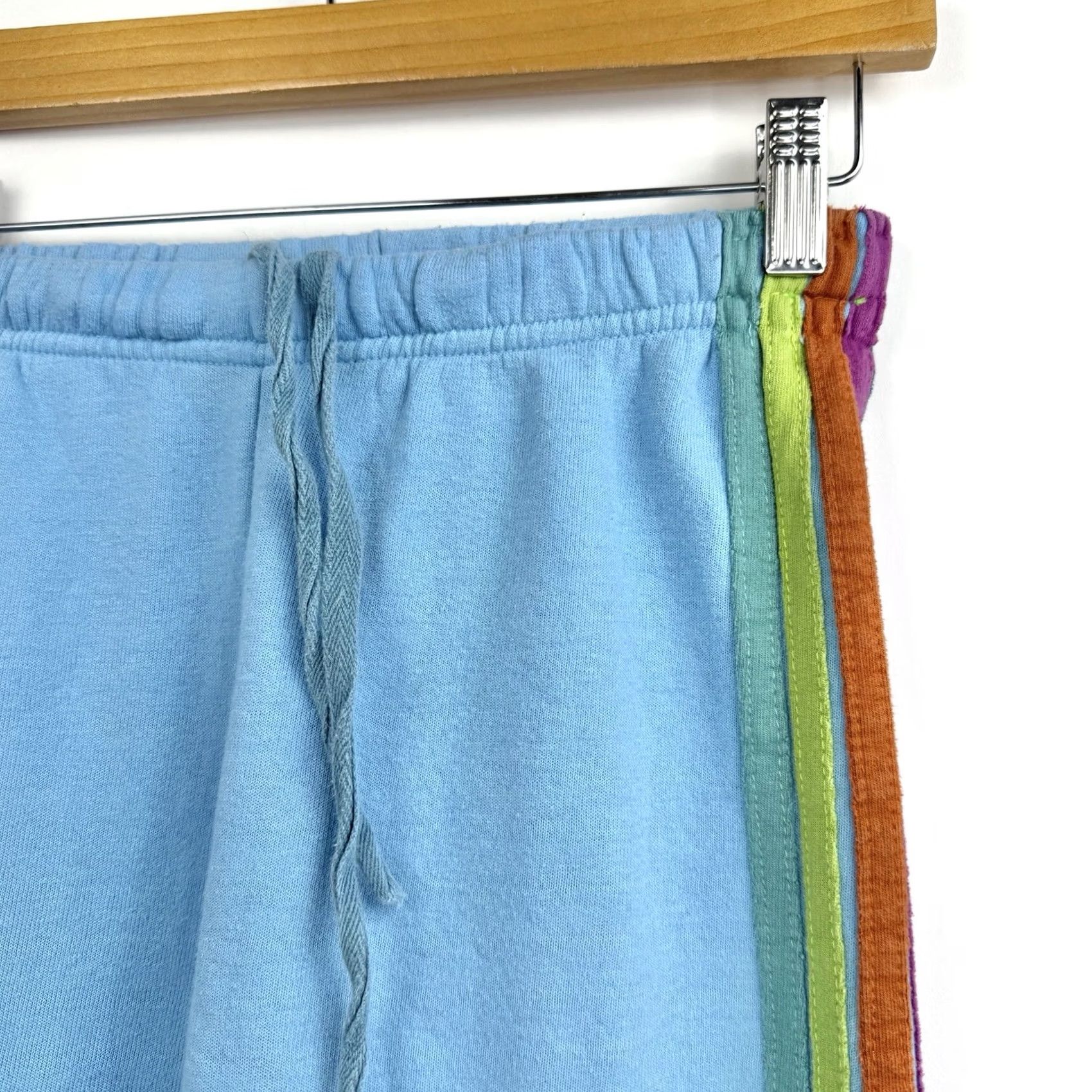 Aviator Nation VINTAGE Aviator Nation Sweatpants Womens XS Blue 5 Stripe Fleece Comfy USA Made Rainbow Girls Size 26" / US 2 / IT 38 - 4 Thumbnail