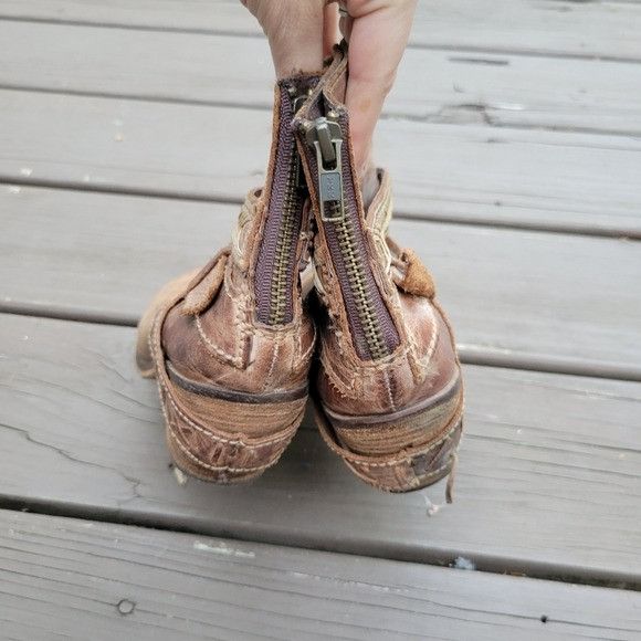 Corral Corral Distressed Brown Leather Buckle Strap Boho Western Co Size US 7.5 / IT 37.5 - 5 Thumbnail