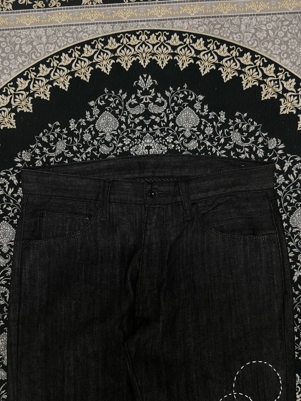 Uniqlo Uniqlo Sashiko Black Denim Size US 31 - 3 Thumbnail