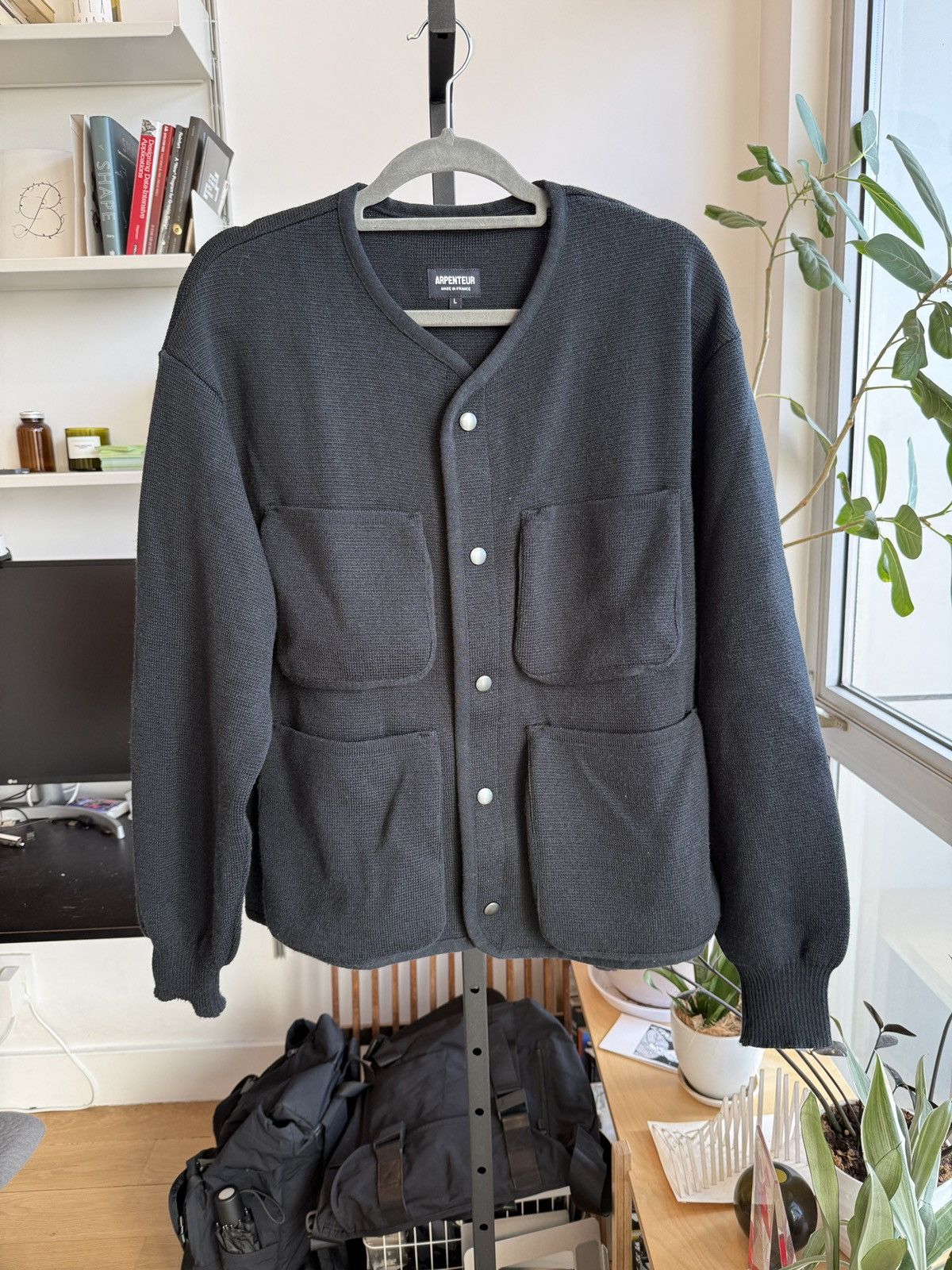 Arpenteur George Merino Wool Cardigan Midnight