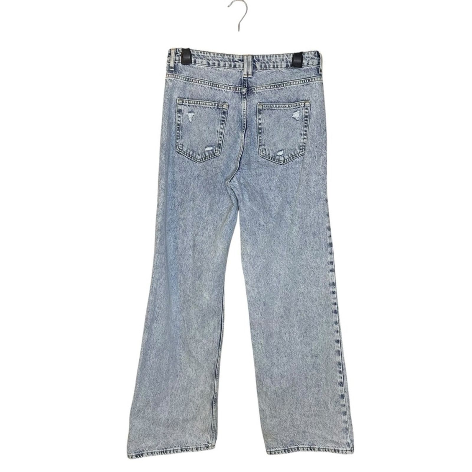 Zara Zara High Rise Ripped Light Wash Straight leg Jeans Size 6 Size 28" / US 6 / IT 42 - 2 Thumbnail