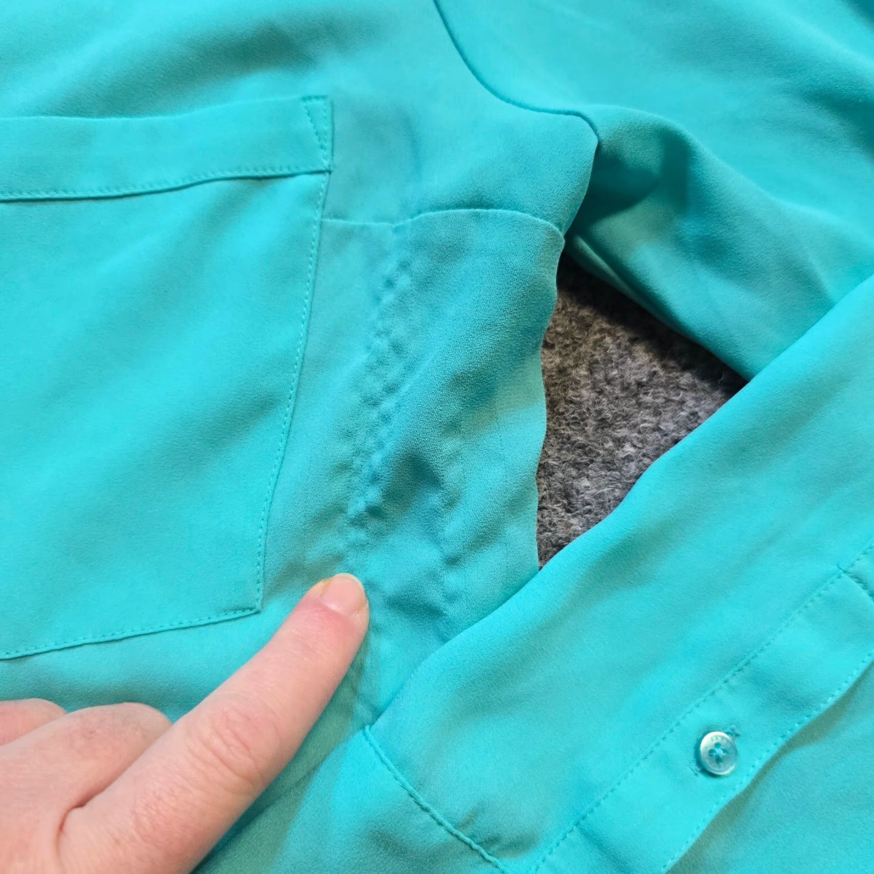 Express Express Top Women XS Green Portofino Sheer Long Sleeve Button Casual Career Blouse Size XS / US 0-2 / IT 36-38 - 5 Thumbnail