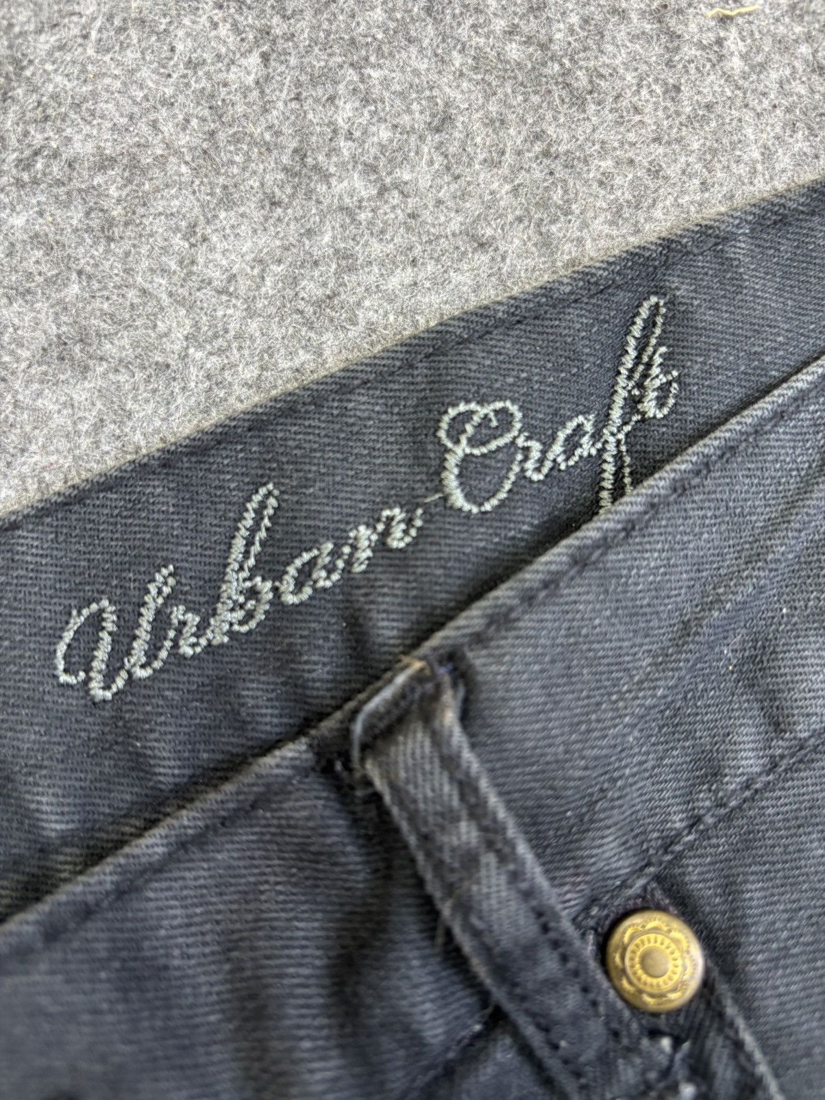 Japanese Brand 💥Flare💥 Urban Craft Black Wash Minimalist Denim F828 Size US 33 - 10 Thumbnail