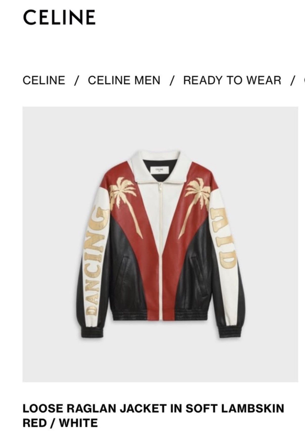 Celine Celine 21SS dancing kid loose raglan leather jacket sz50 Size US M / EU 48-50 / 2 - 3 Thumbnail
