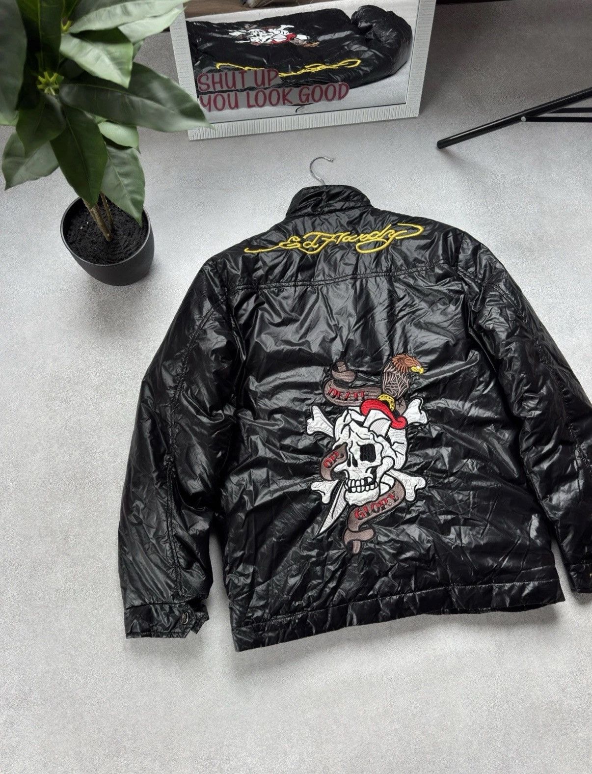 Ed Hardy Vintage Ed Hardy By Christian Audigier Big Logo Nylon Jacket Size US M / EU 48-50 / 2 - 3 Thumbnail