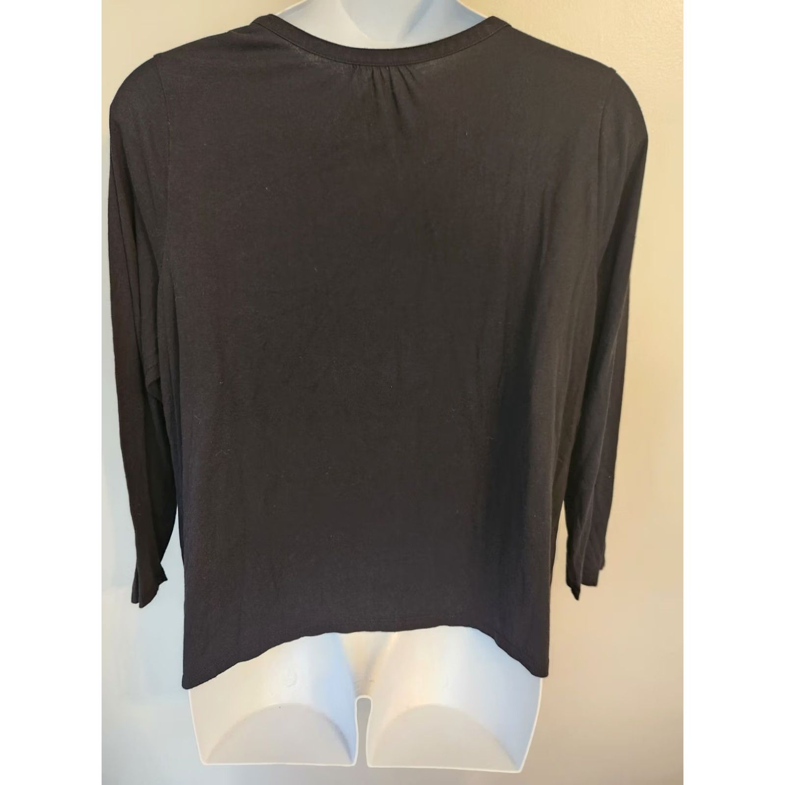 Vintage Lane Bryant Womens Top Black Long Sleeve V Neck Sequins Stretch Plus Size 22 24 Blouse Size 3XL / US 20-22 - 4 Thumbnail