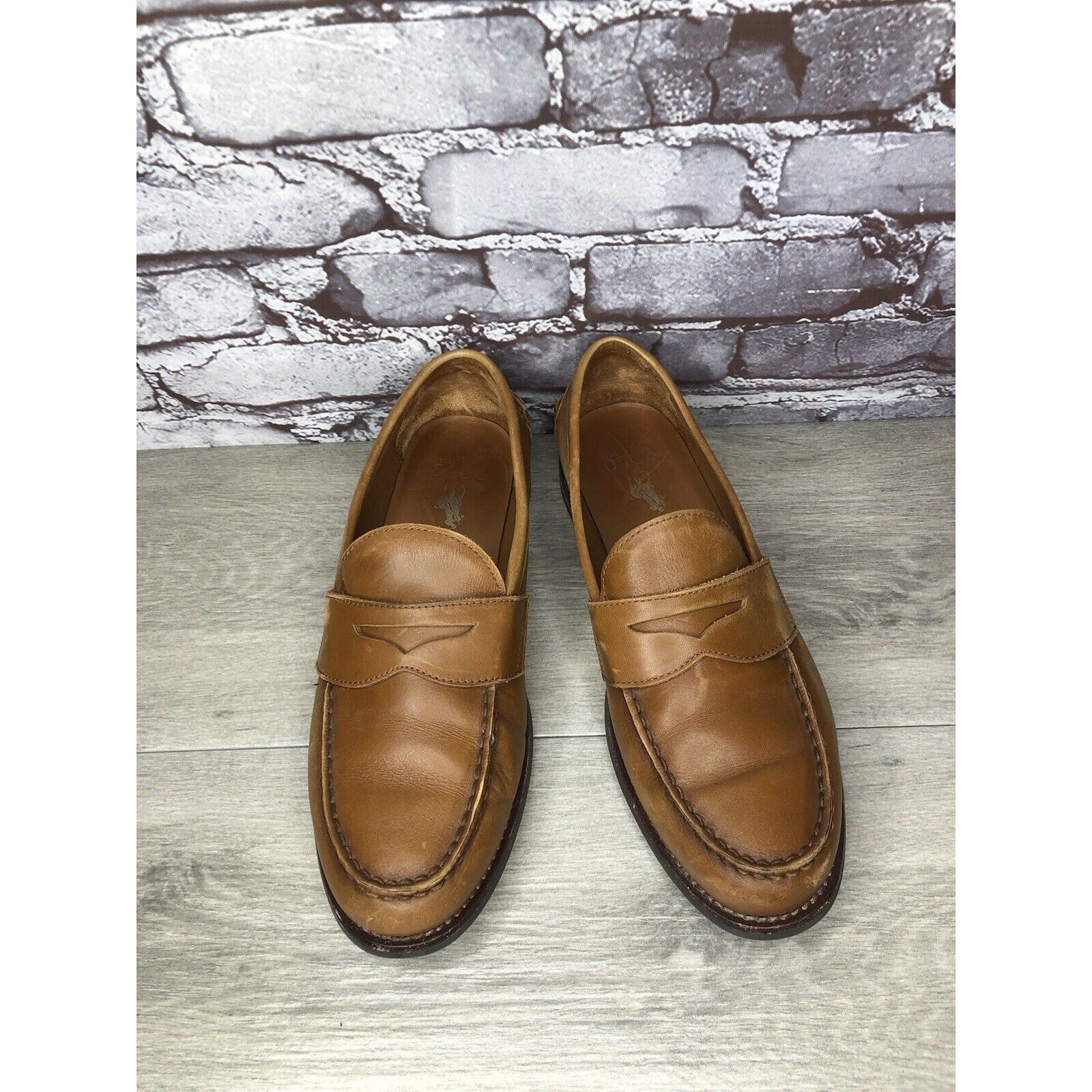 Polo Ralph Lauren Polo Ralph Lauren Alston Penny Brown Leather Dress Loafers M Size US 9.5 / EU 42-43 - 2 Thumbnail