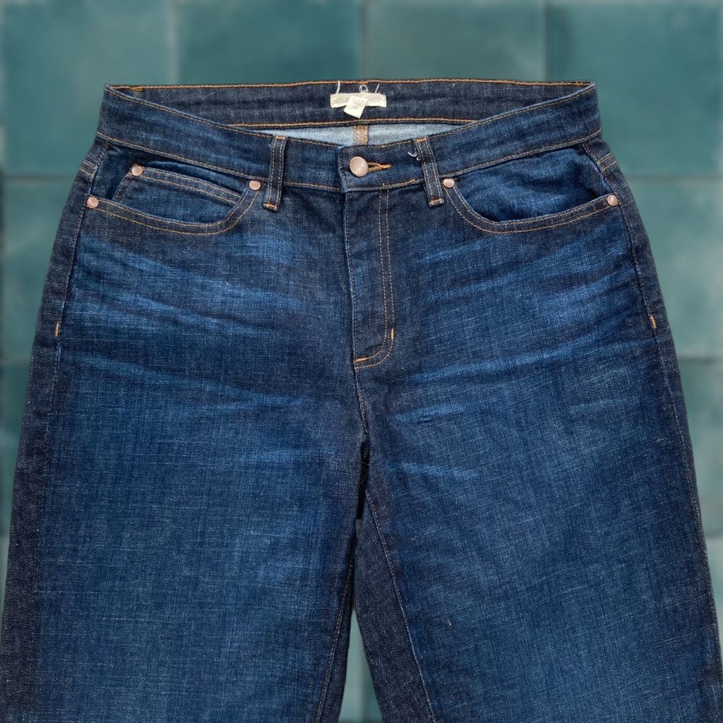 Eileen Fisher Eileen Fisher Jeans Women's 10 Dark Wash Blue Stretch Denim Ankle Regular Size 10 Blue Jeans Size 24" / US 00 / IT 34 - 1 Thumbnail