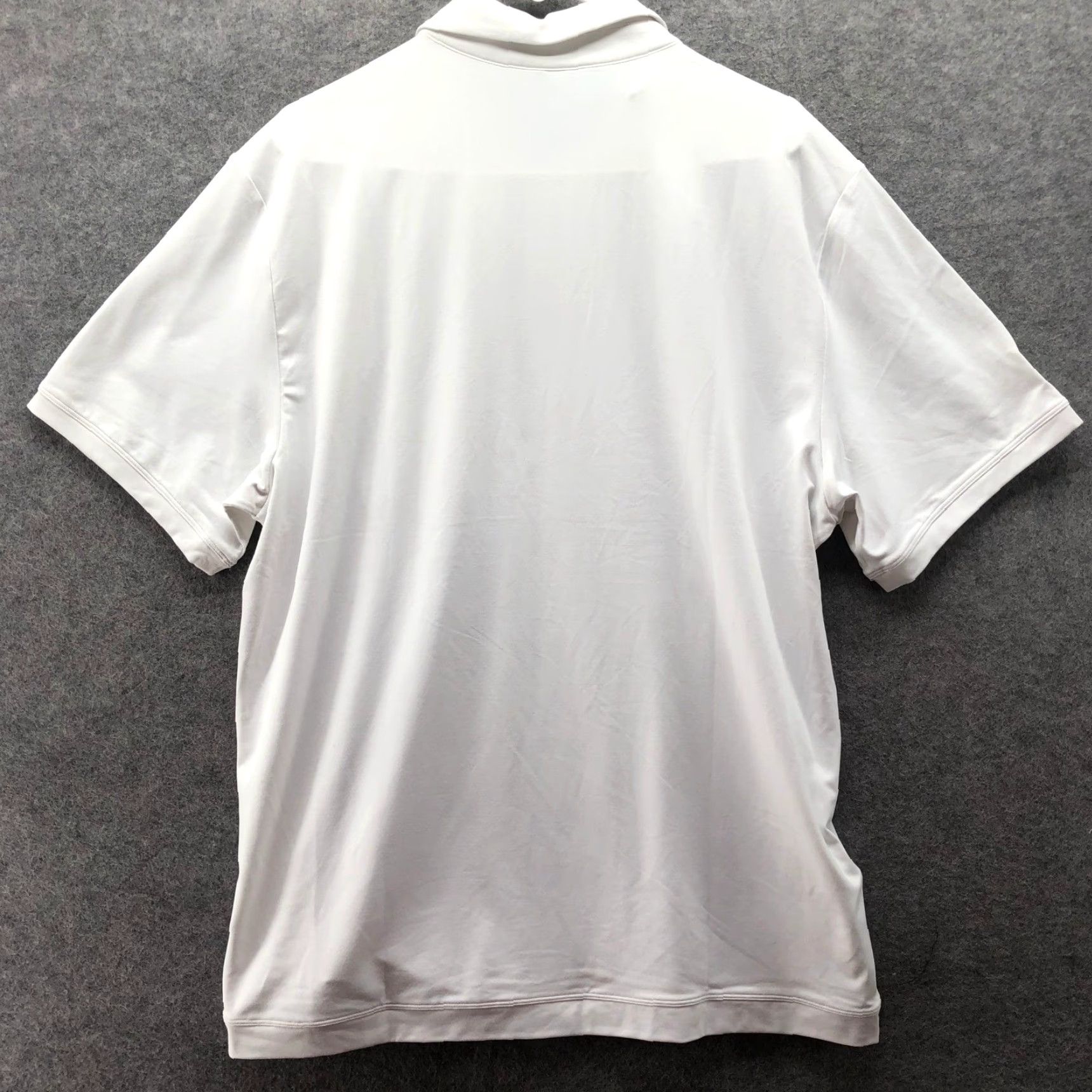 Vuori Vuori Strato Tech Polo Mens XL White Short Sleeve Barbells Graphic Shirt Active Size US XL / EU 56 / 4 - 2 Thumbnail