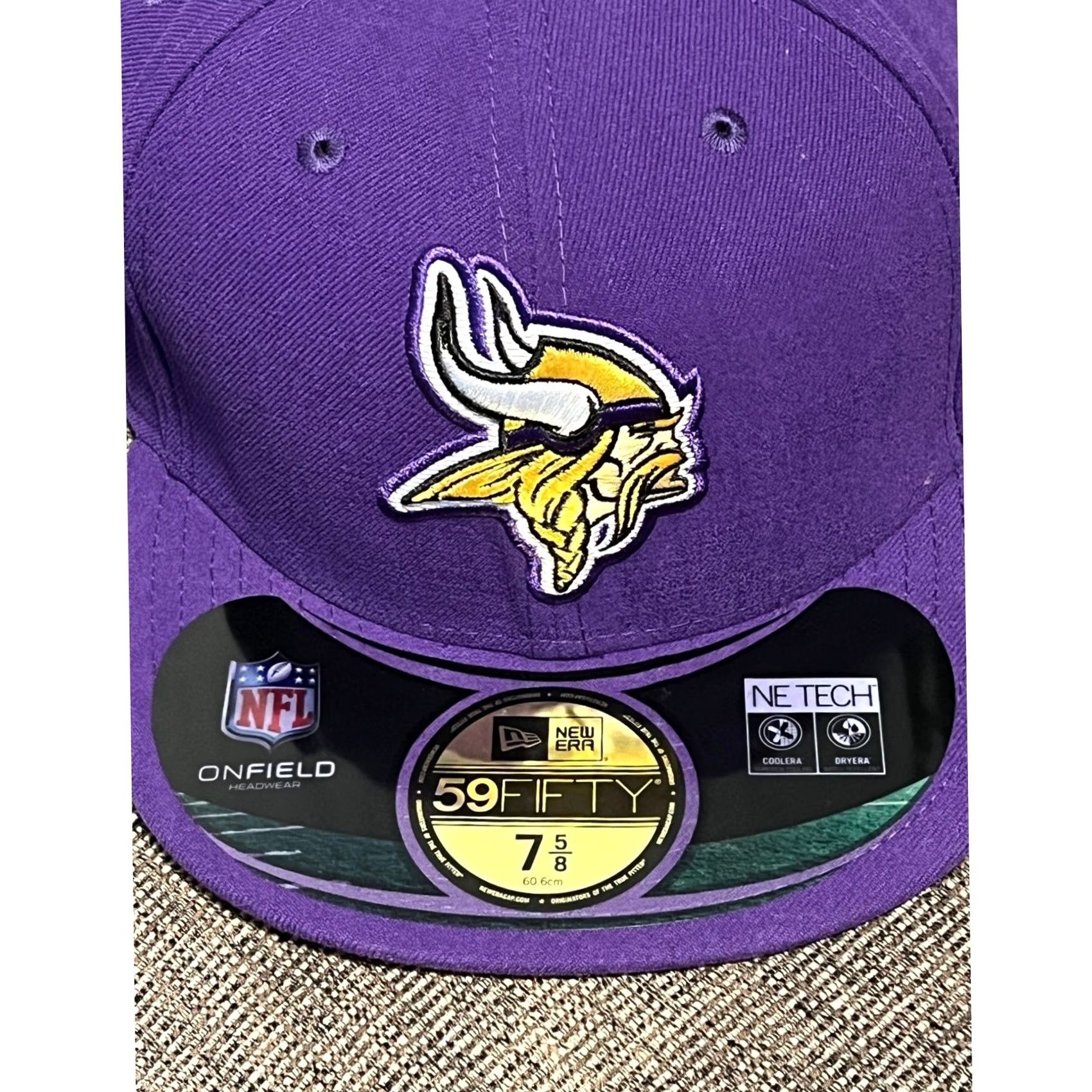 New Era New Era Minnesota Vikings Hat Mens 7 5/8 Purple NFL On-Field 59FIFTY Fitted Cap Size ONE SIZE - 2 Thumbnail