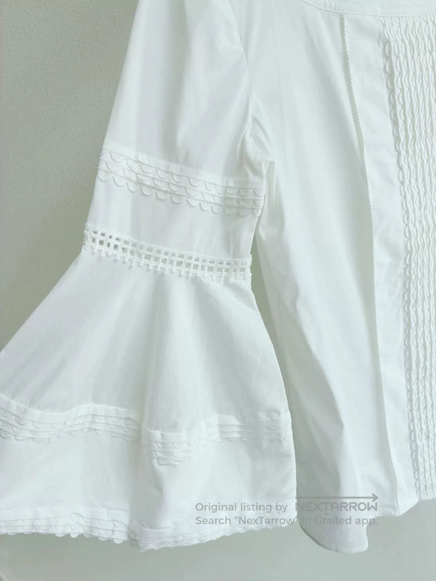 Oscar De La Renta Oscar de la Renta White Lace Blouse. Size XS / US 0-2 / IT 36-38 - 4 Thumbnail