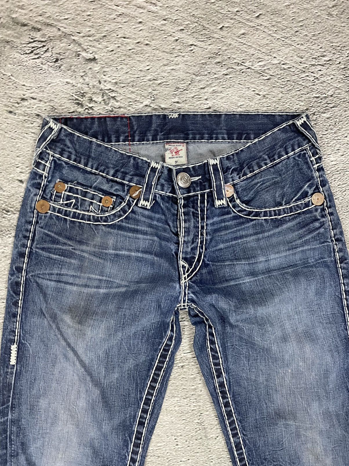 True Religion True Religion blue jeans white thick stitching Bobby Size US 32 / EU 48 - 5 Thumbnail