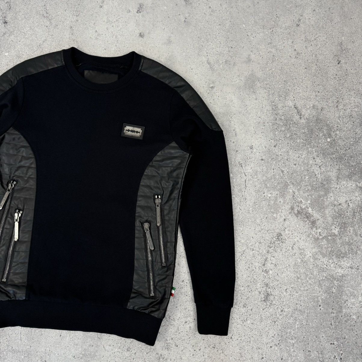 Philipp Plein Philipp Plein Faux Leather Crewneck Sweatshirt Size US M / EU 48-50 / 2 - 3 Thumbnail