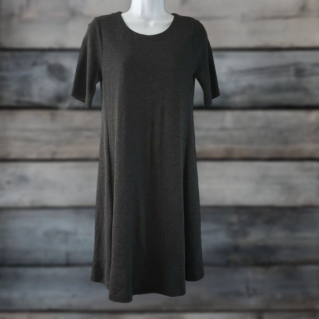Loft Ann Taylor LOFT Womens Dress Sz XS Solid Gray Short Sleeve Rayon Blend Size 26" / US 2 / IT 38 - 1 Thumbnail