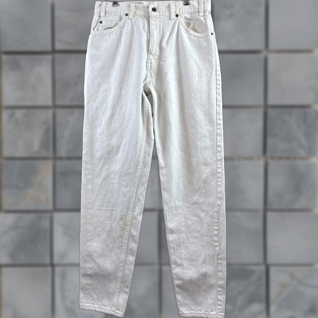 Levi's VINTAGE Levi's 550 Jeans Mens 32x35 White 90s Orange Tab Made USA Pant 550 (Tag33x34) Shirt Size US 33 - 1 Thumbnail
