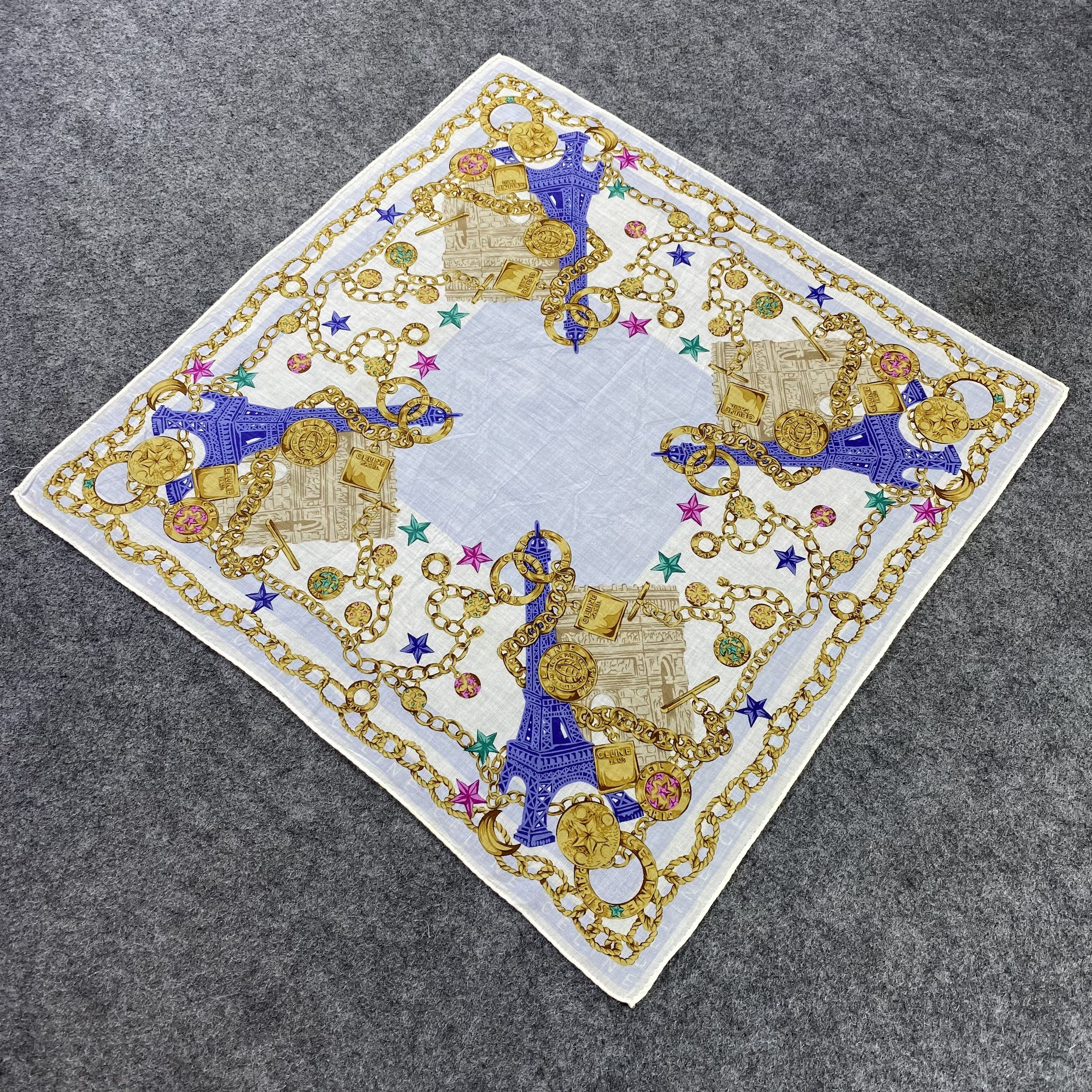 Celine × Vintage Celine Handkerchief / Bandana / Neckerchief-B1245 Size ONE SIZE - 4 Thumbnail