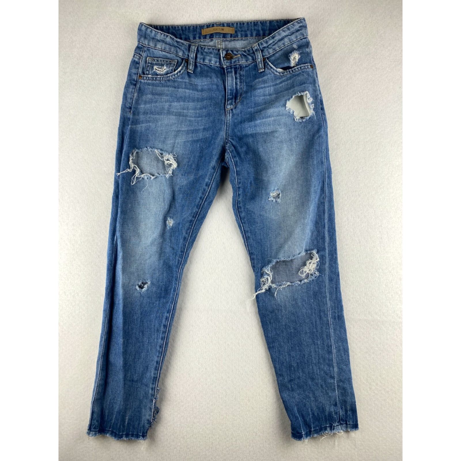 Vintage Joe's Jeans Ex-Lover Crop Jeans Womens W24 24 Inseam Distressed Denim Blue Straight Cropped 5-Pocket Pocket Linen Cotton Modern Vintage No N/A Size 42" / US 20 - 2 Thumbnail