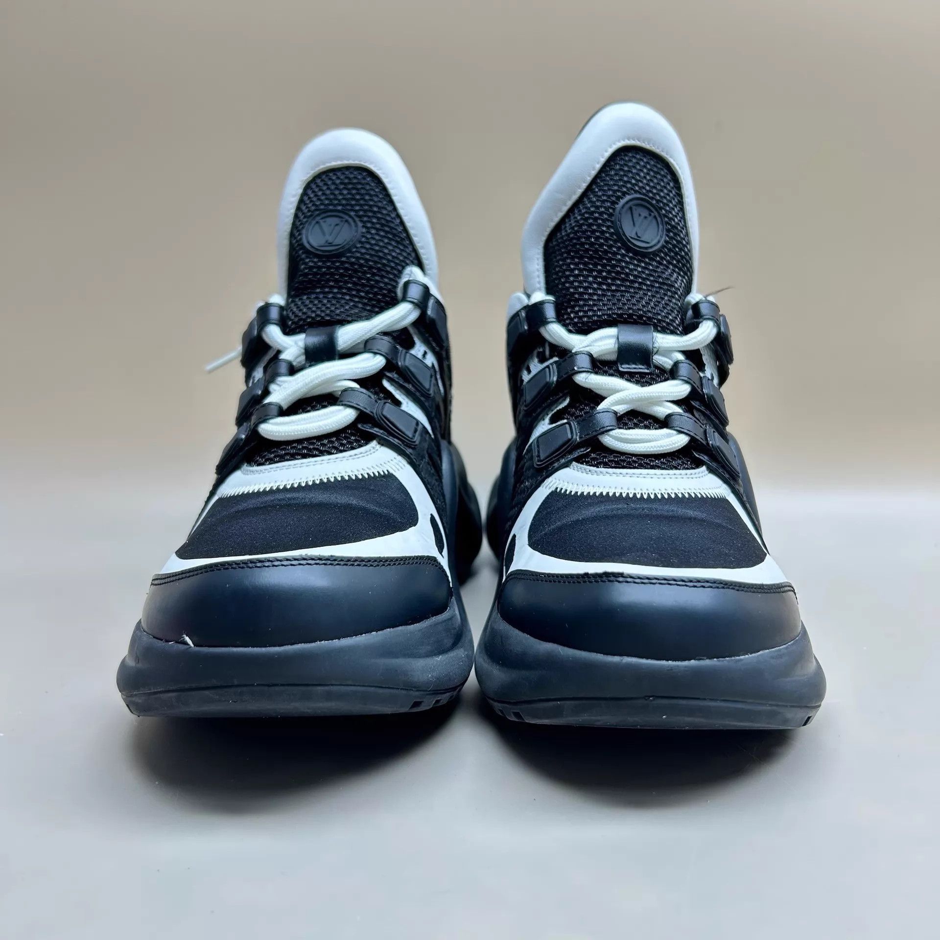 Louis Vuitton LV Black White Monogram Lace-Up Dad Sneakers 38.5 95 New Size US 8 / IT 38 - 3 Thumbnail