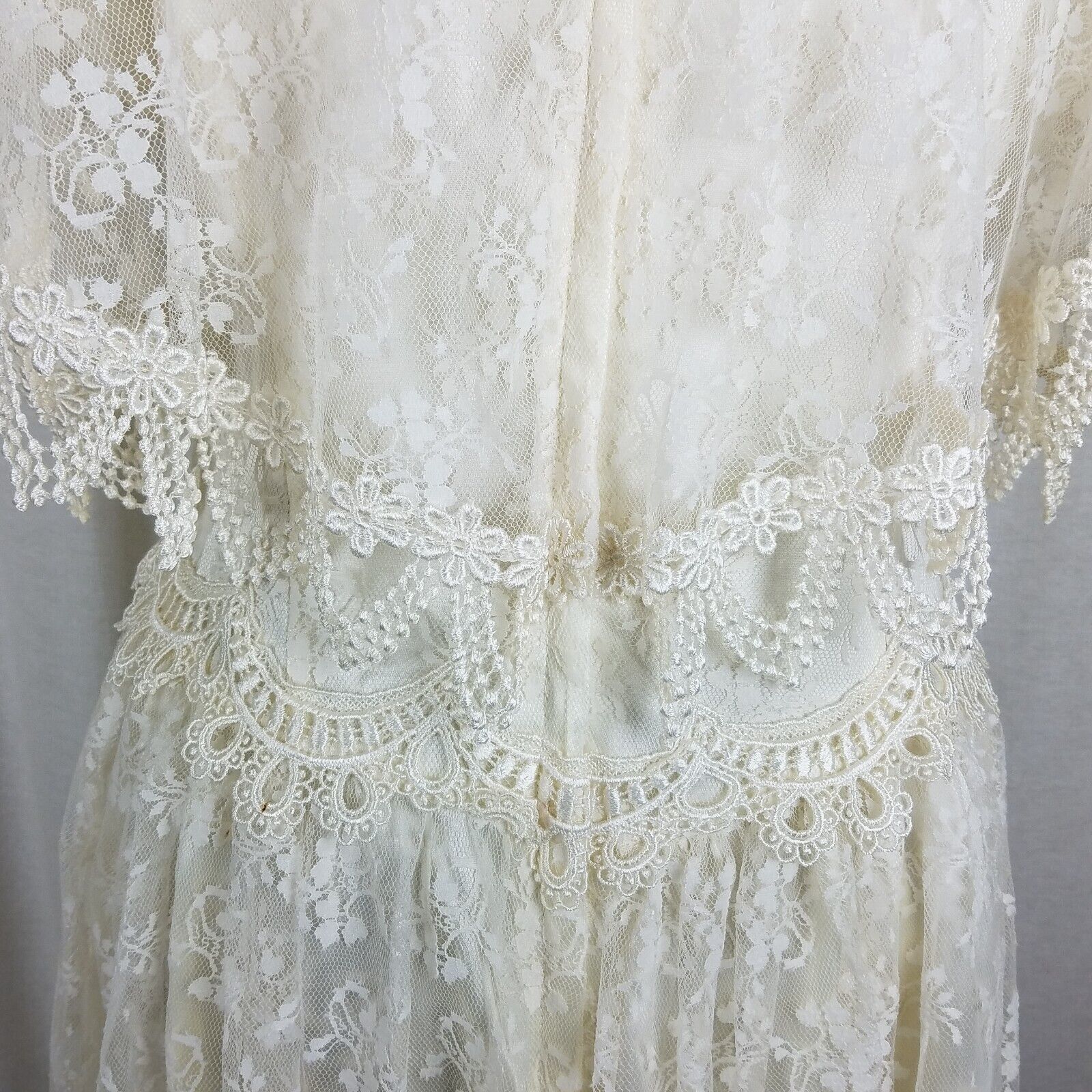 Jessica McClintock Vtg 80s JESSICA MCCLINTOCK BRIDAL Gunne Sax Dress Lace 12 Size XL / US 12-14 / IT 48-50 - 9 Thumbnail